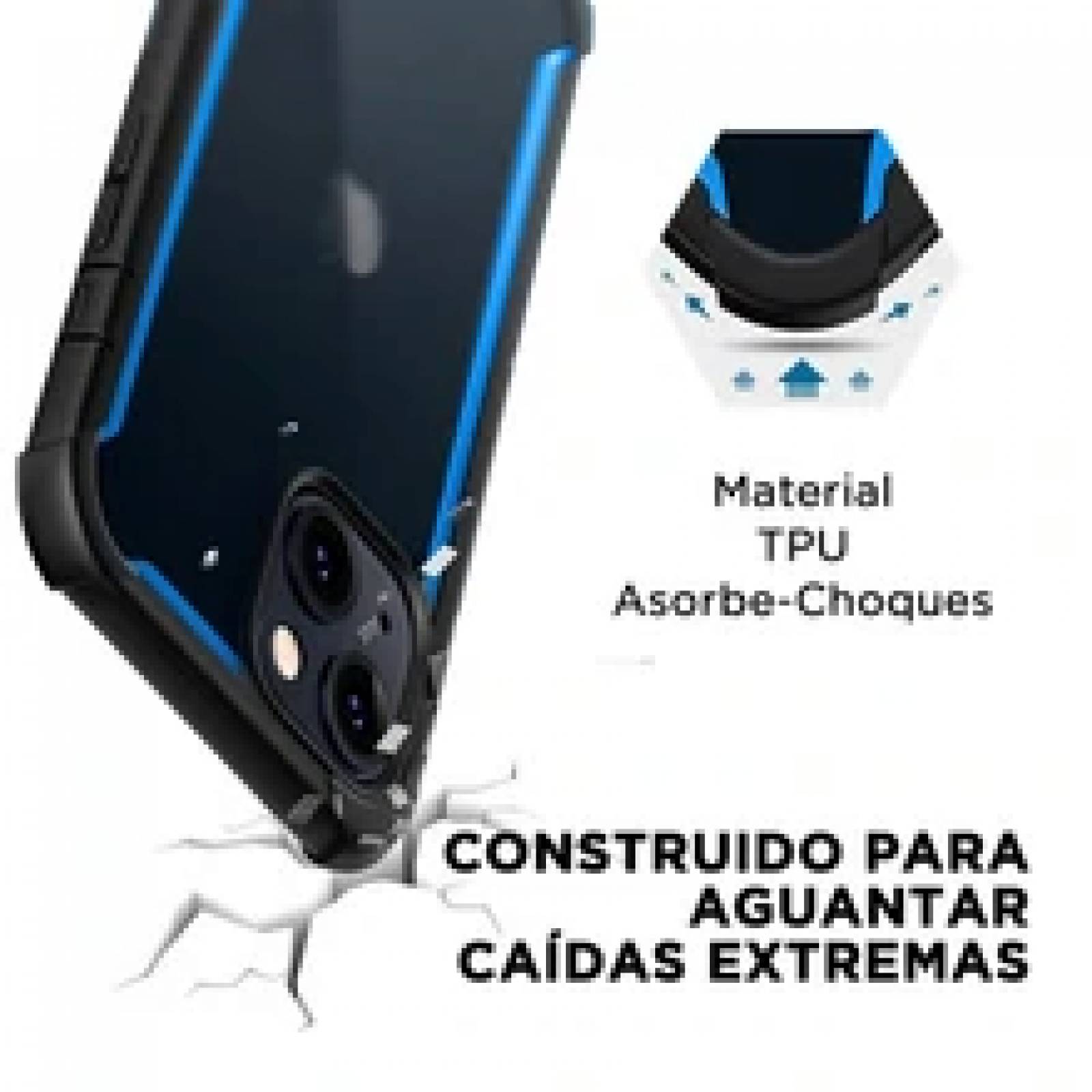Funda de Uso Rudo 360 Atti TOUGH 360  Para SAMSUNG A32 4g Mas Mica 9D Azul