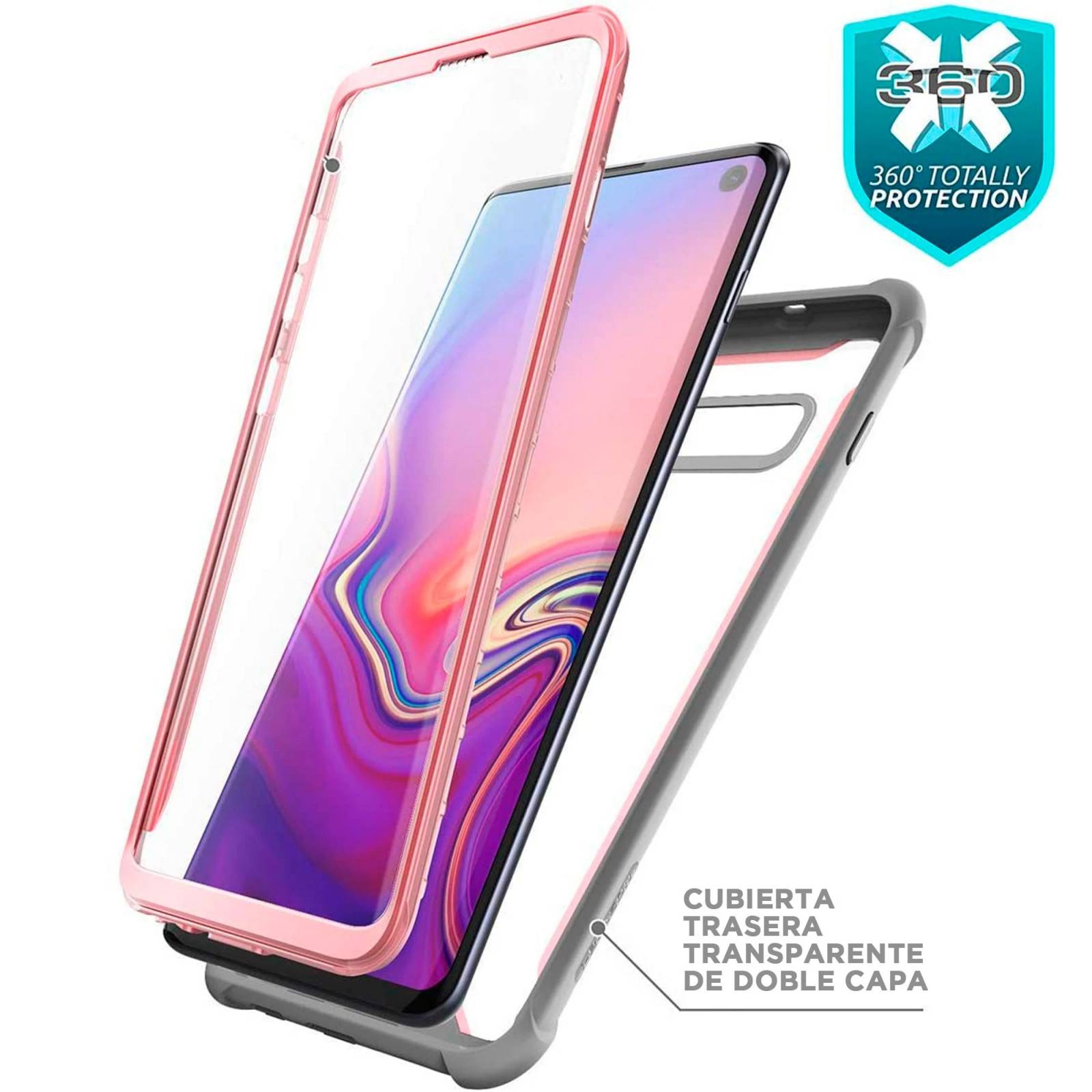 Funda de Uso Rudo 360 Atti TOUGH 360  Para SAMSUNG A52 Mas Mica 9D Blanco