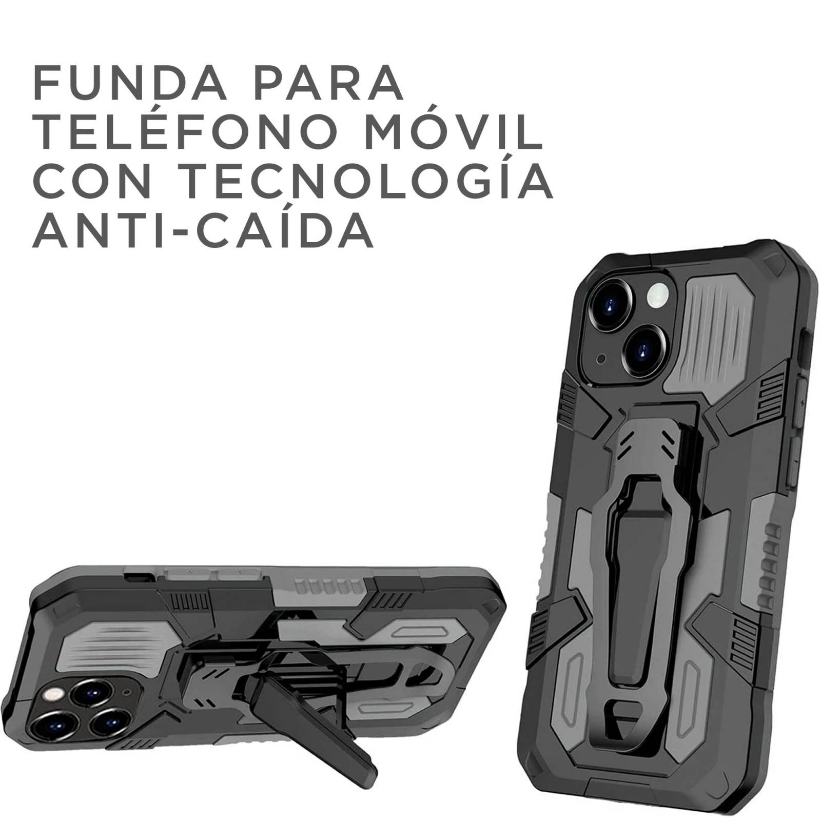 Funda Uso Rudo Para Iphone 11 Robot Clip Con Soporte Mas Dos Micas 9d Azul