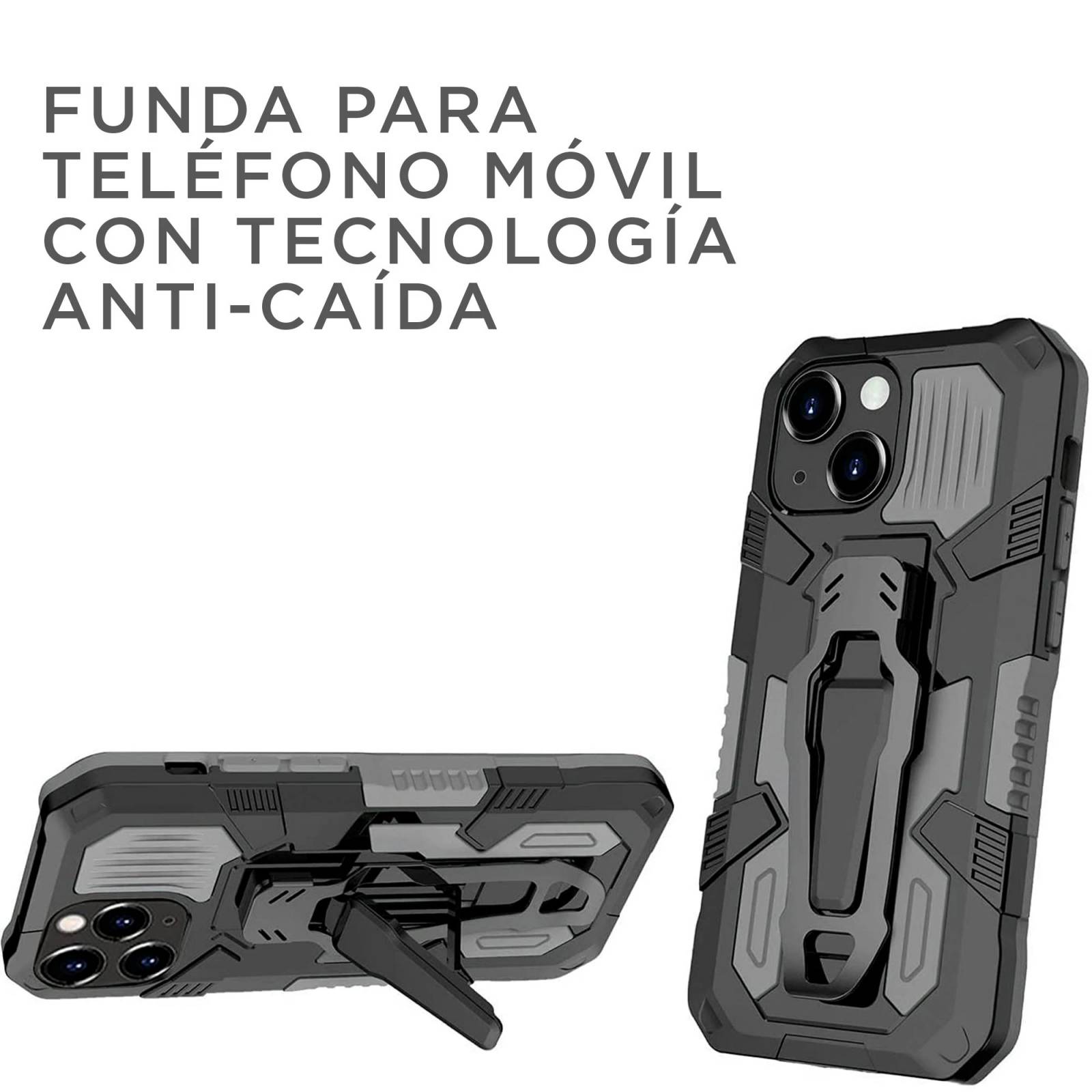 Funda Uso Rudo Para Samsung A03s Robot Clip Con Soporte Mas  Dos Micas 9d Negro
