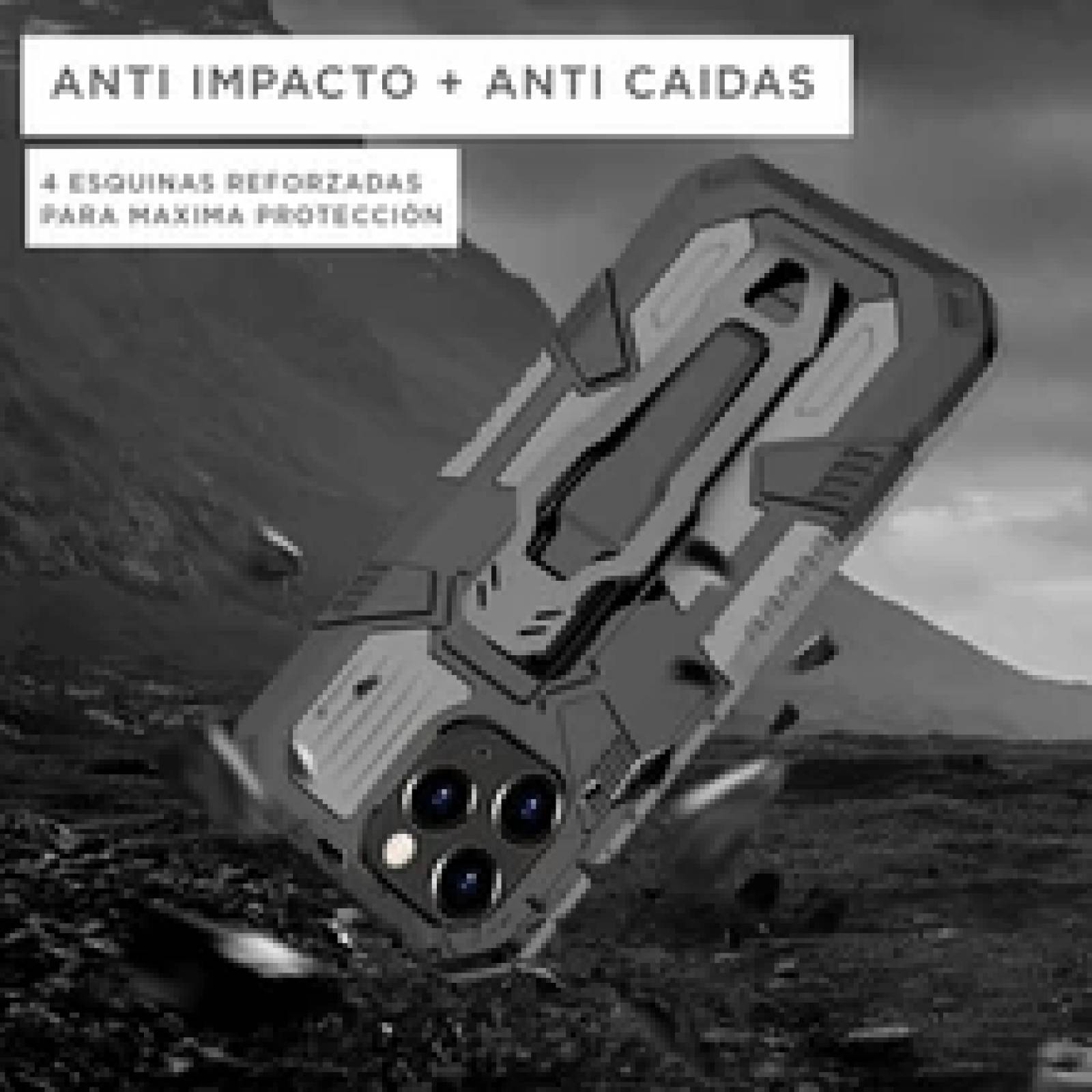 Funda Uso Rudo Para Samsung A03s Robot Clip Con Soporte Mas  Dos Micas 9d Negro