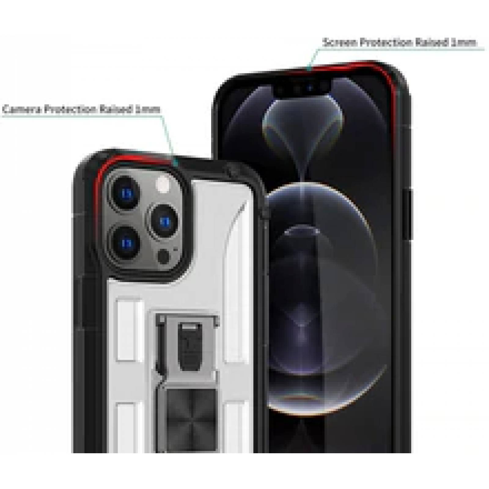 Funda Uso Rudo incorporado con destapador para Iphone 12 PRO  Negro 1pz Mas Mica 9D