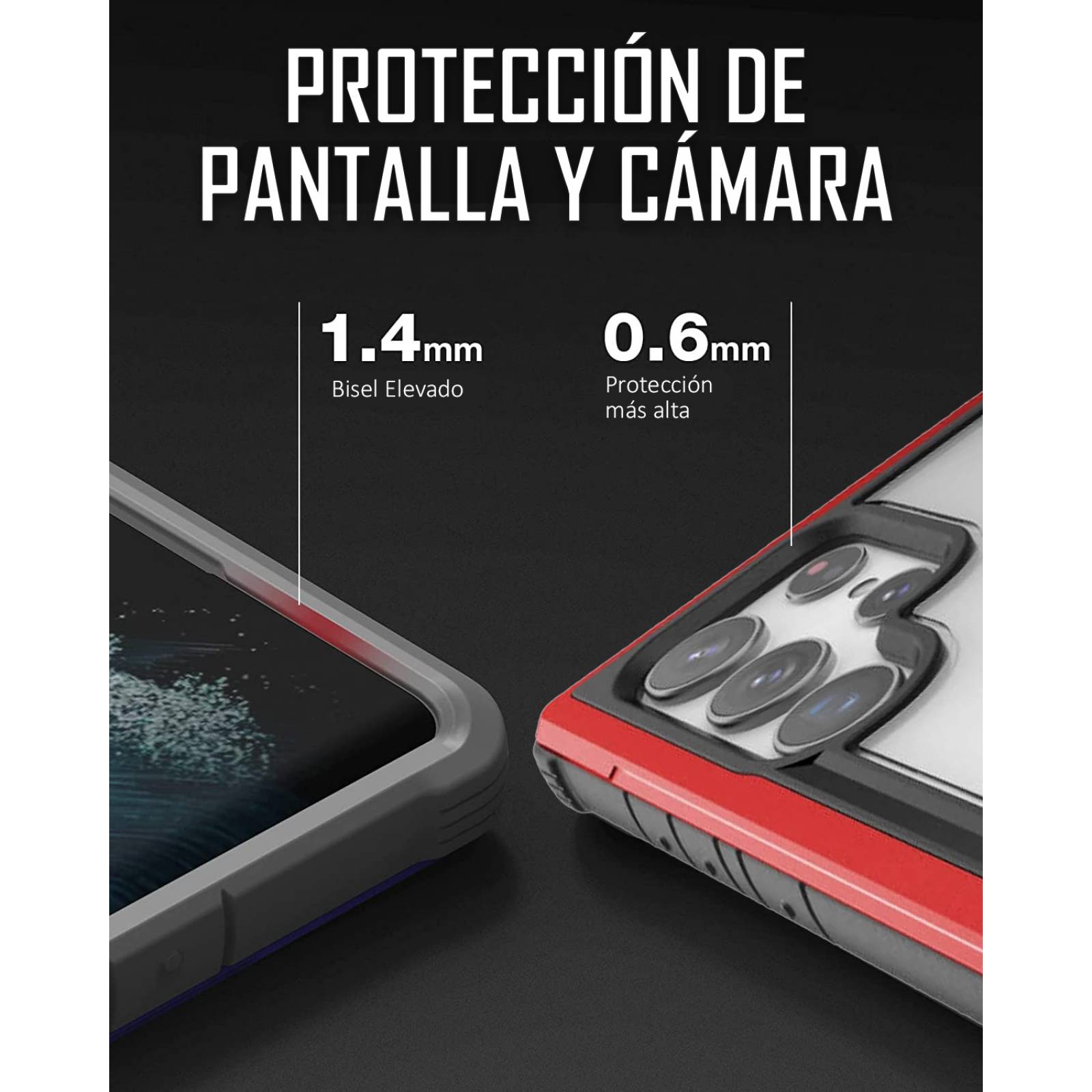 Funda De Uso Rudo Raptic Shield Color Rojo Pro Aluminio Para Samsung Galaxy  S22 Plus 2022