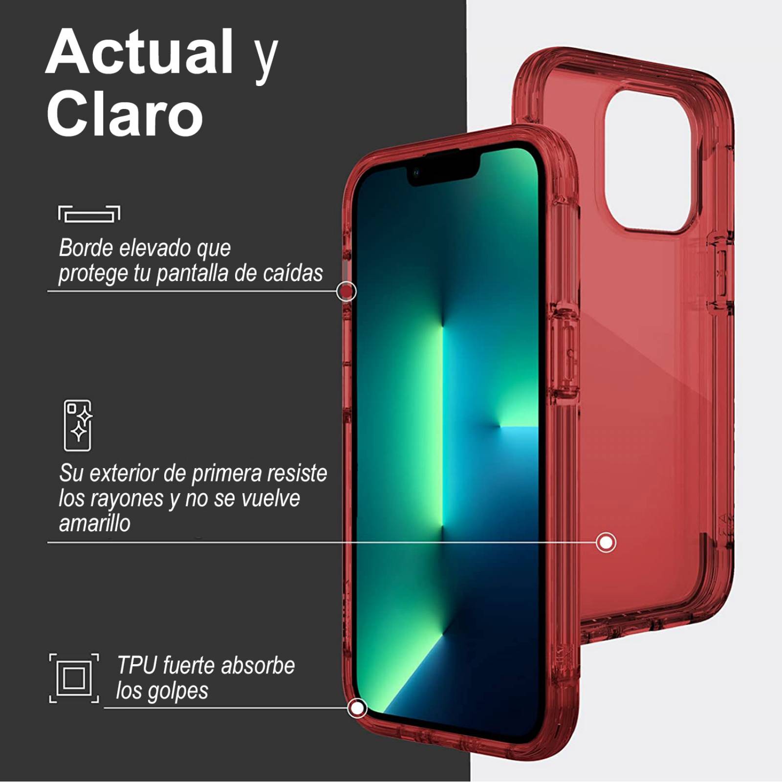 Raptic Air Funda Uso Rudo Transparente Para iPhone 13 Pro Transparente