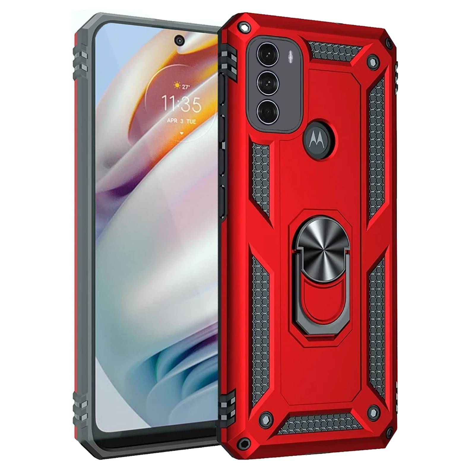 Atti Funda Uso Rudo Con Anillo Para Motorola Moto G200