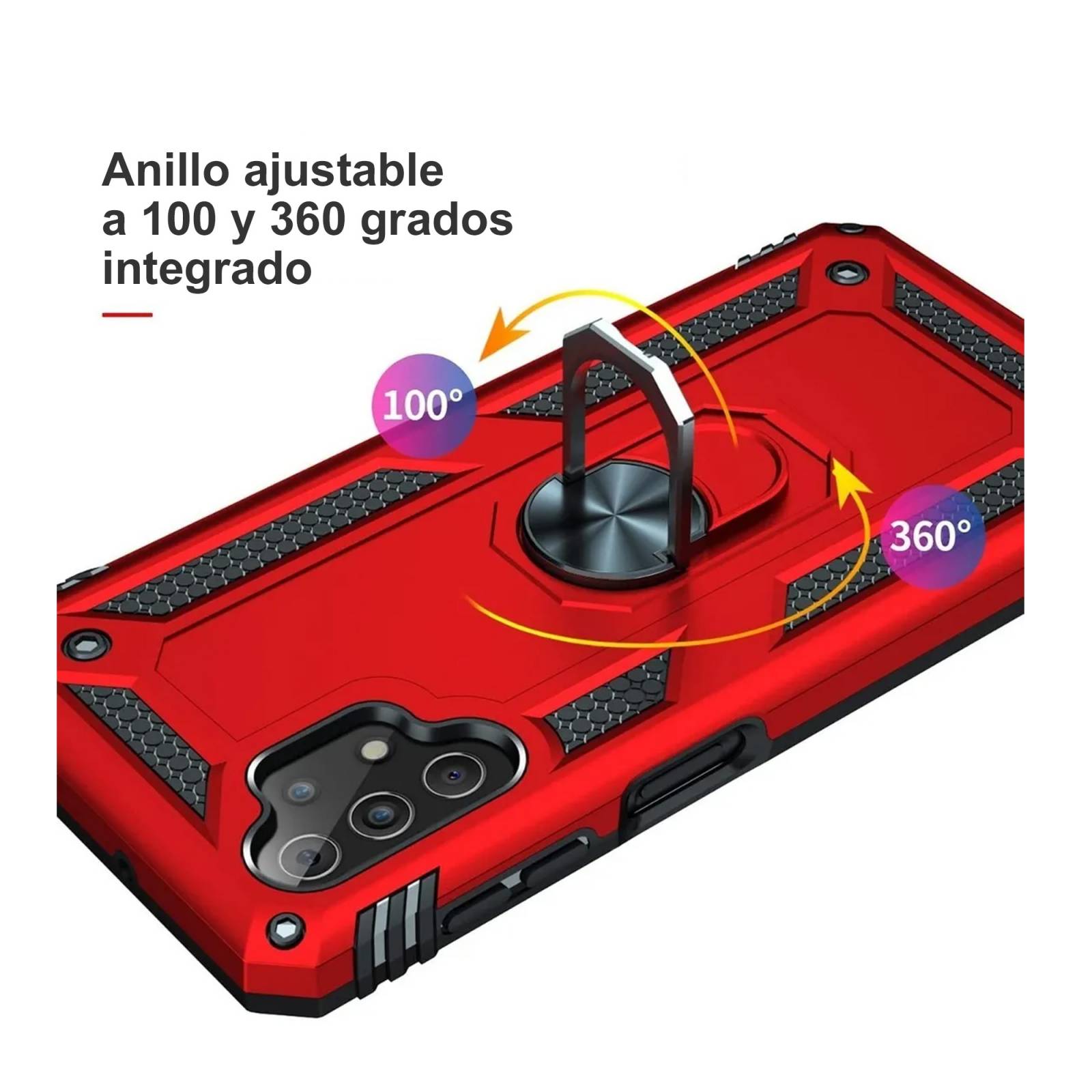 Funda Atti Color Rojo 5g Con Anillo Uso Rudo Para Samsung A22