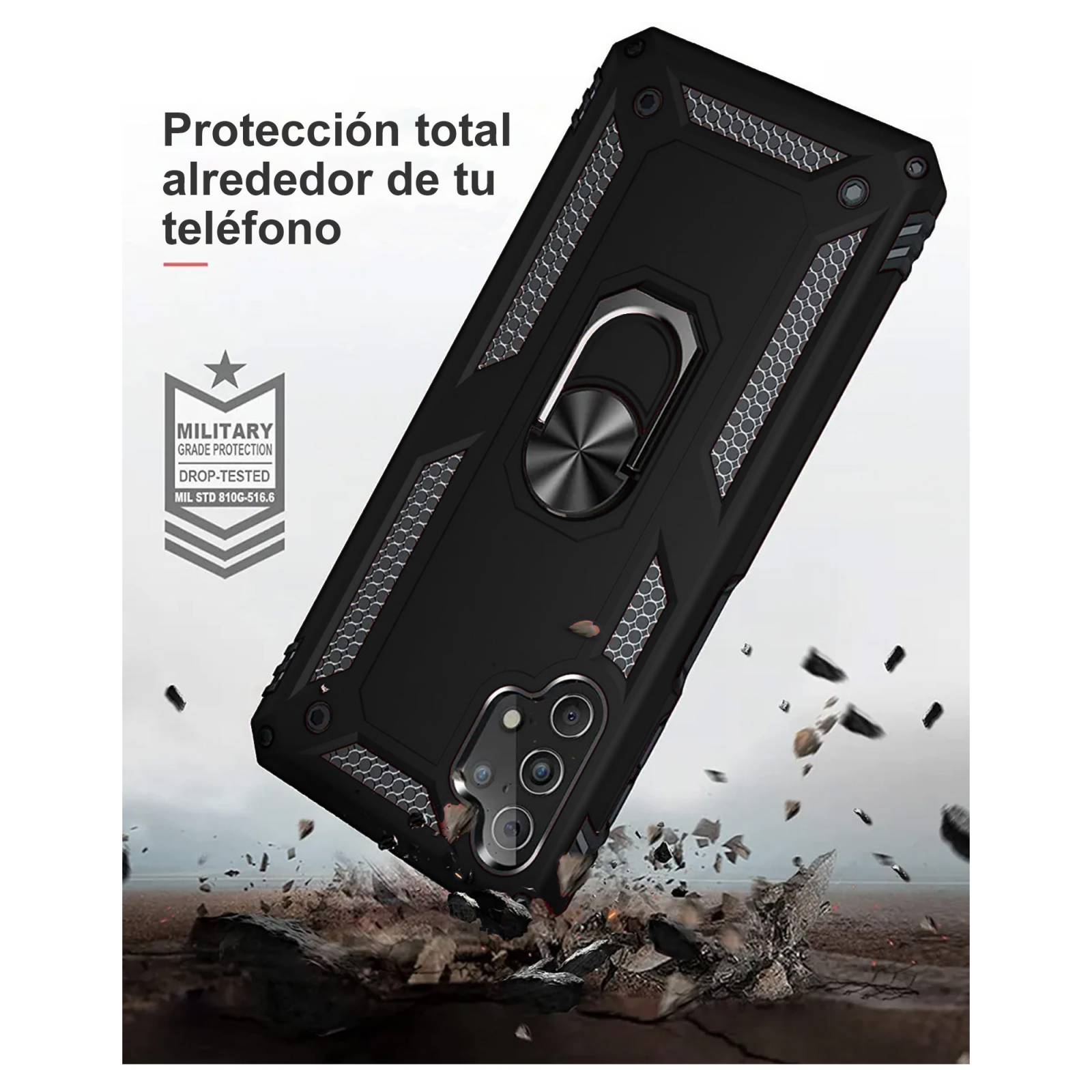 Funda Uso Rudo Anillo Para Honor X9 Negro