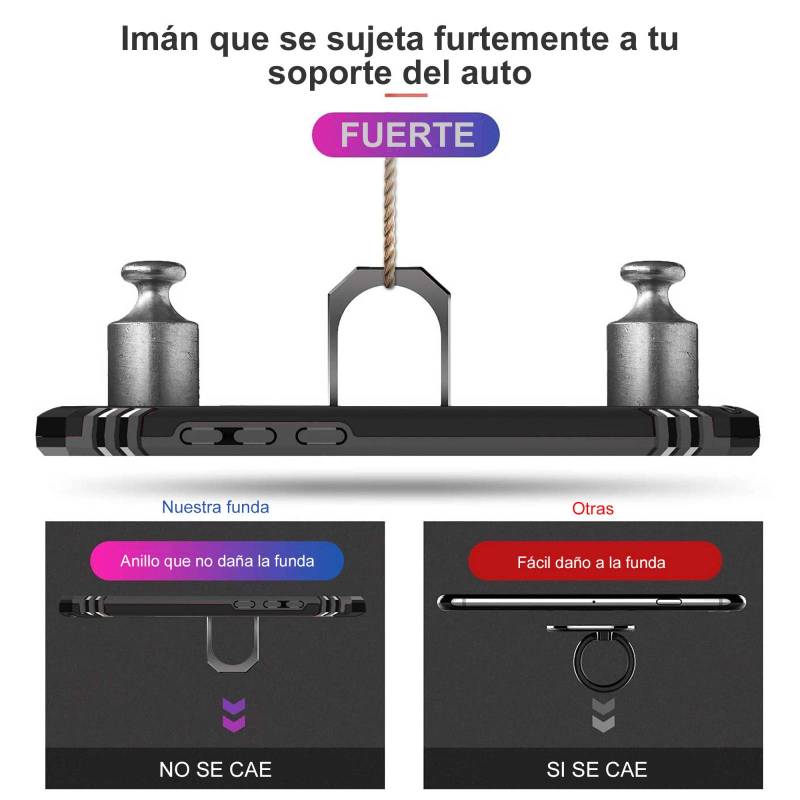 Funda Uso Rudo Anillo Para Honor X9 Negro