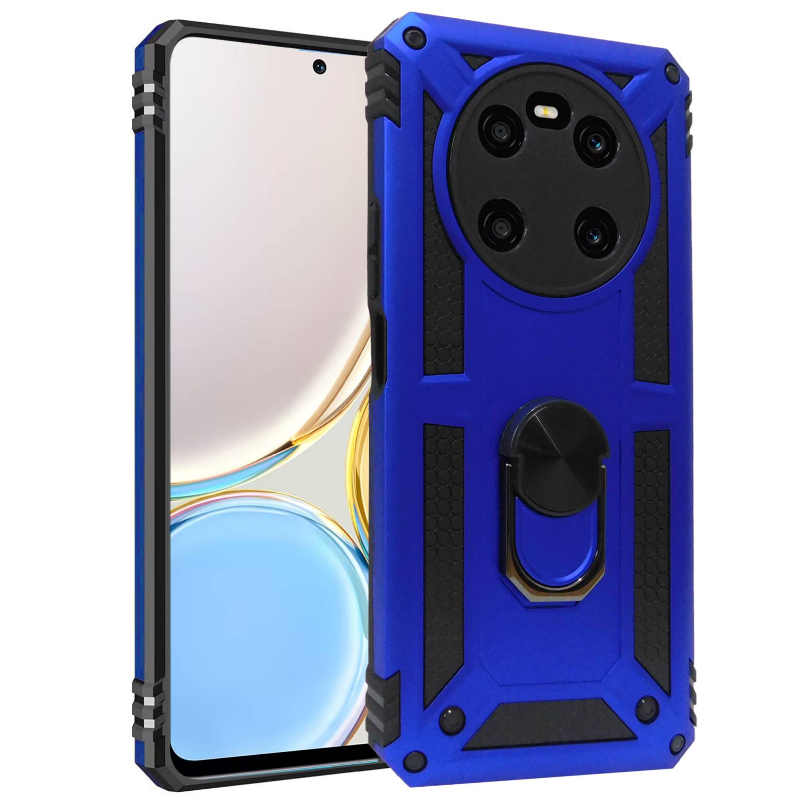 Funda Uso Rudo Anillo Para Honor X9 Azul