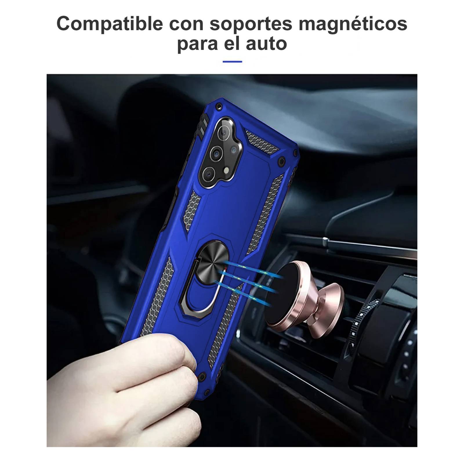 Funda Uso Rudo Anillo Para Honor X9 Azul