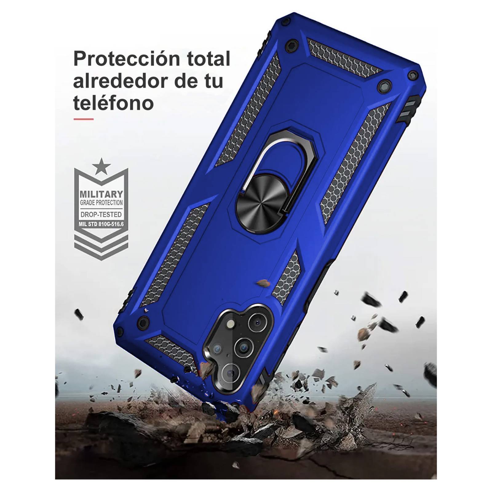 Funda Uso Rudo Anillo Para Honor X9 Azul