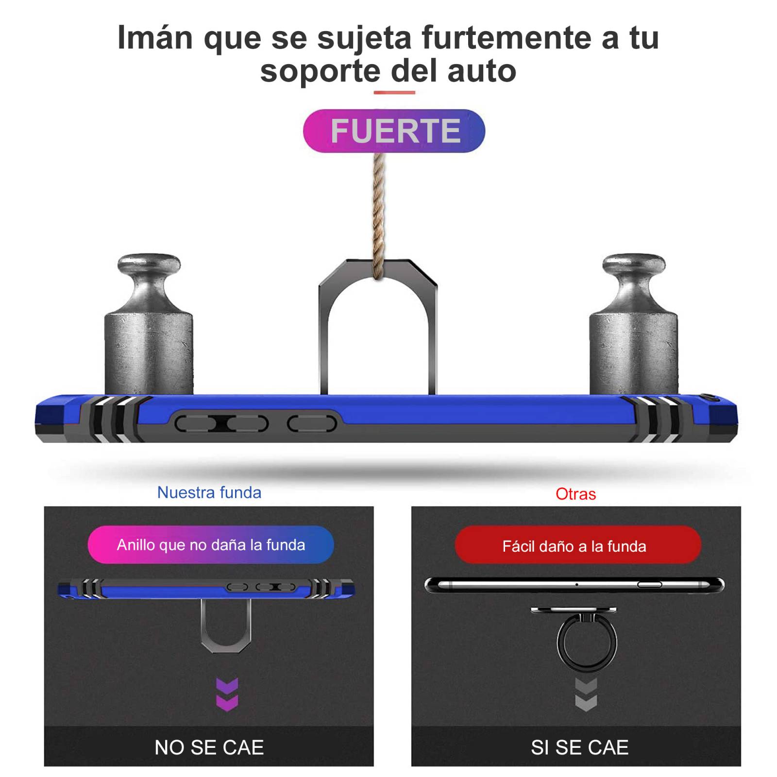 Funda Uso Rudo Anillo Para Honor X9 Azul