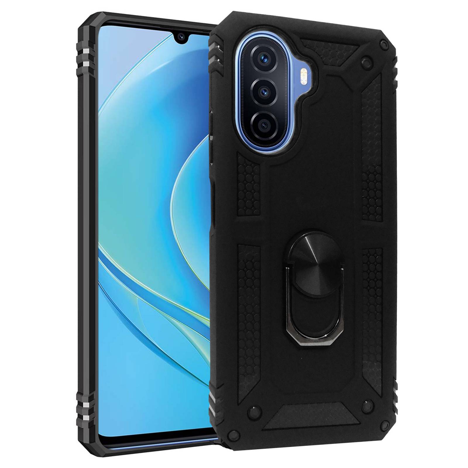 Funda Uso Rudo Anillo Para Honor X9 Rojo