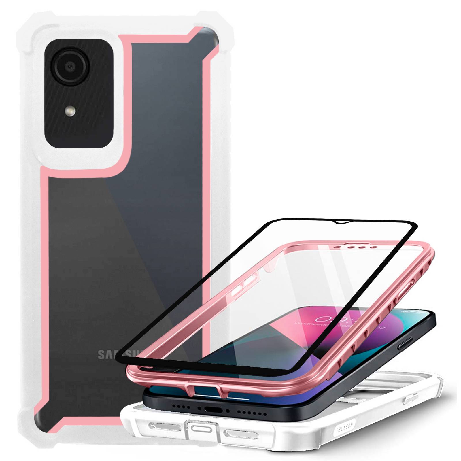 Funda De Uso Rudo Tough 360 Mas Mica 9d Para Samsung A03 Core