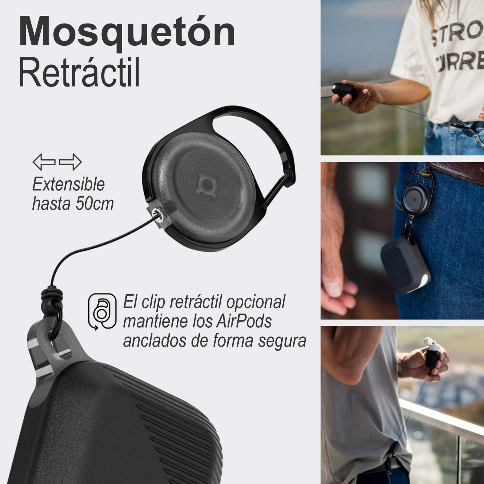 Funda Uso Rudo Raptic Radius Para AirPods 1 Y 2 Black.