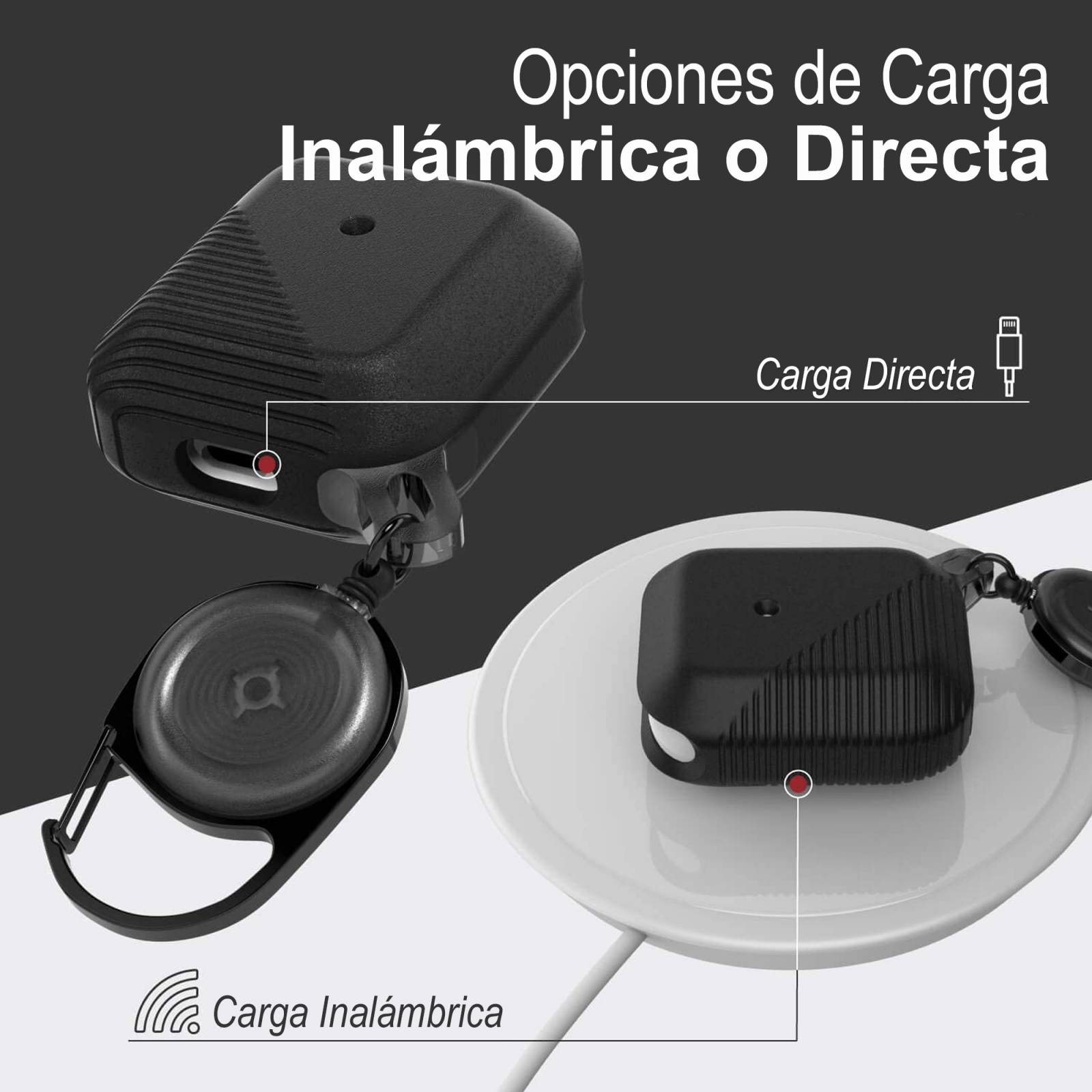 Funda Uso Rudo Raptic Radius Para AirPods 1 Y 2 Black.