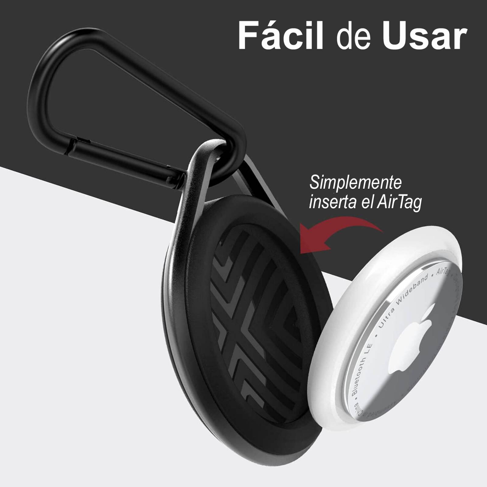 Funda Llavero Raptic Link Black Para Apple Air Tag