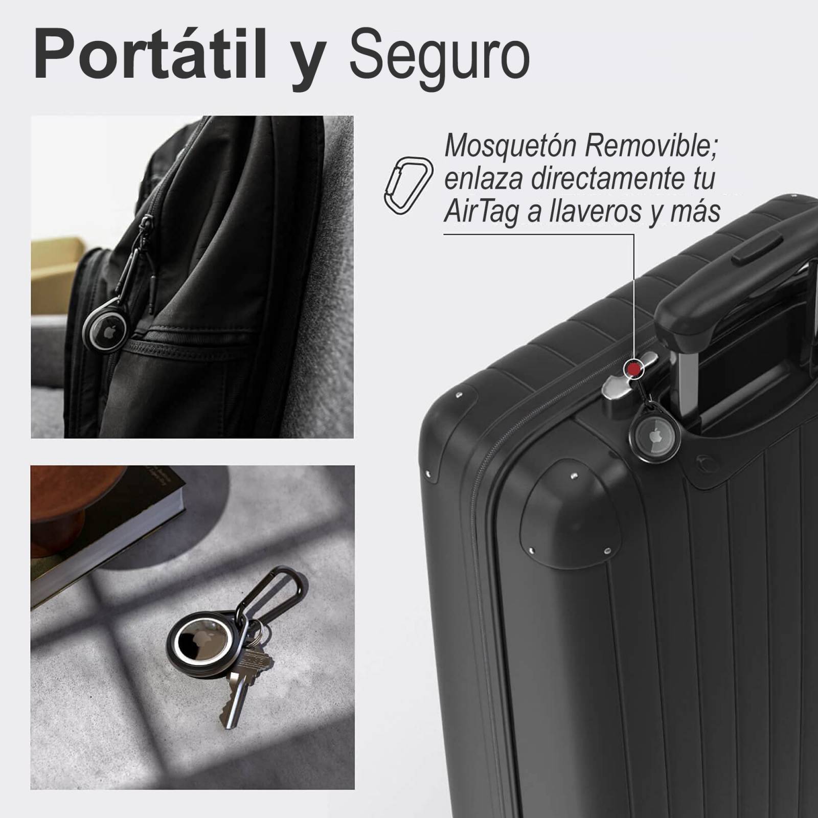 Funda Llavero Raptic Link Black Para Apple Air Tag