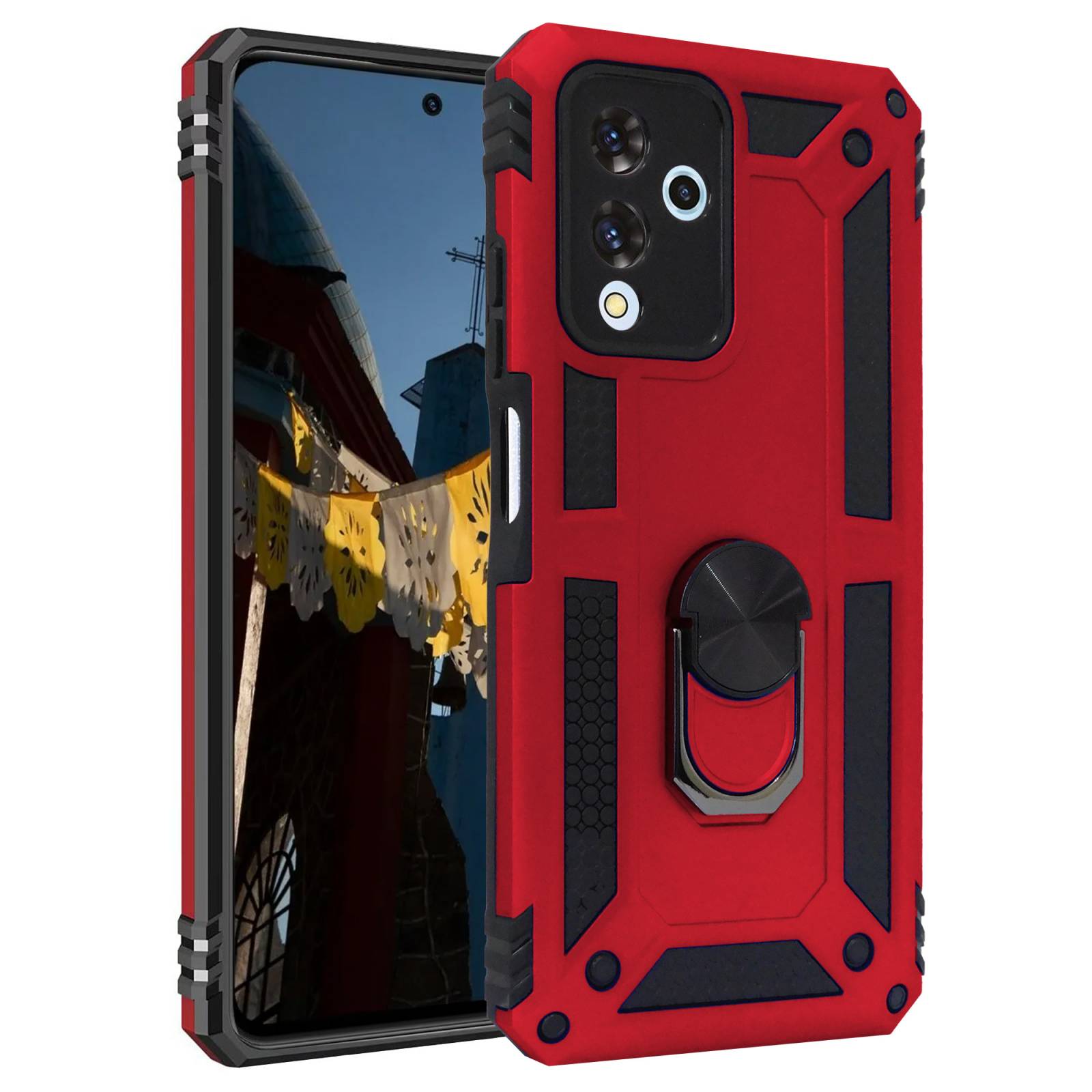 Funda Uso Rudo Con Anillo Para ZTE Blade V40 Pro