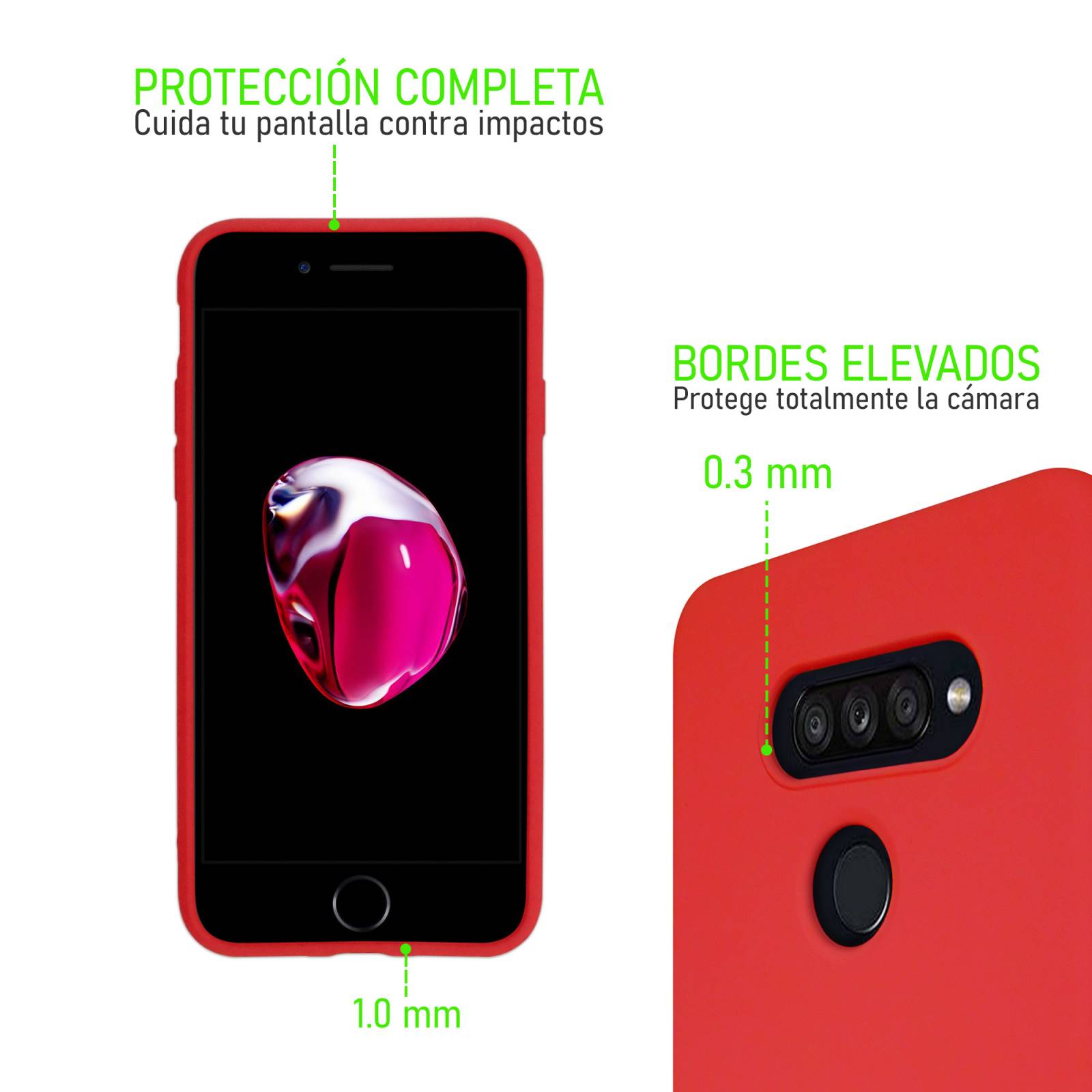 Funda De Silicón Suave Molan Cano Para Oppo Reno 7 5G Rojo