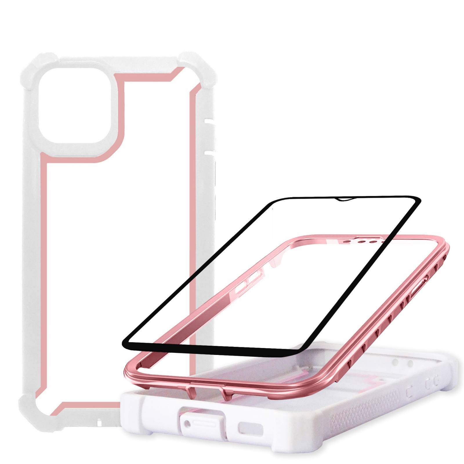 Funda Tough 360 Para iPhone 13 Pro Mas Mica 9D Negro