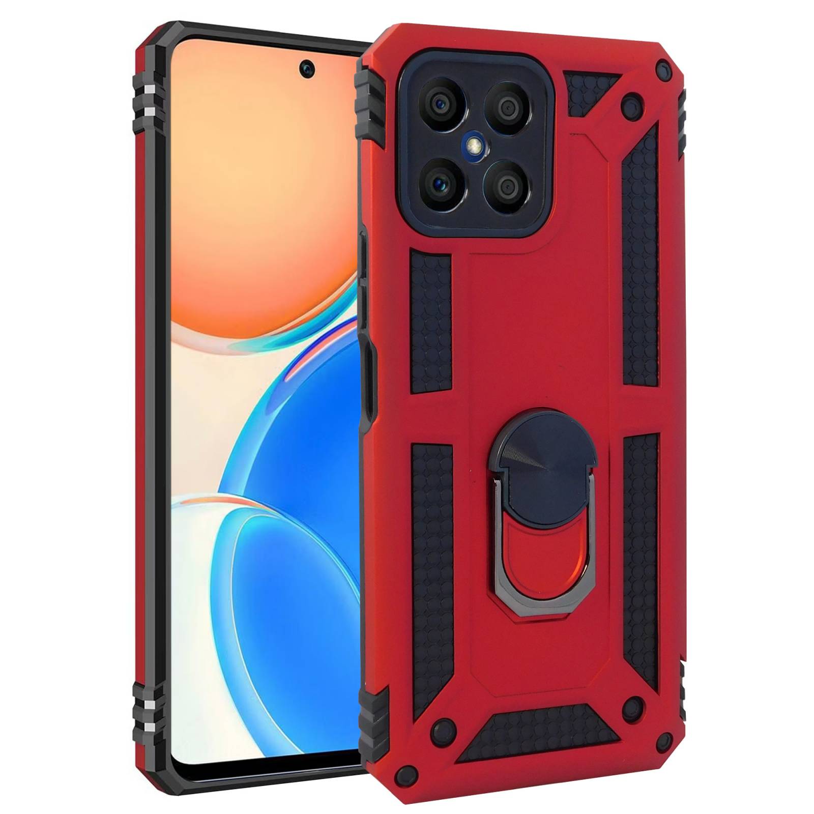 FUNDA Anillo USO RUDO ATTI Para HONOR X8 NEGRO