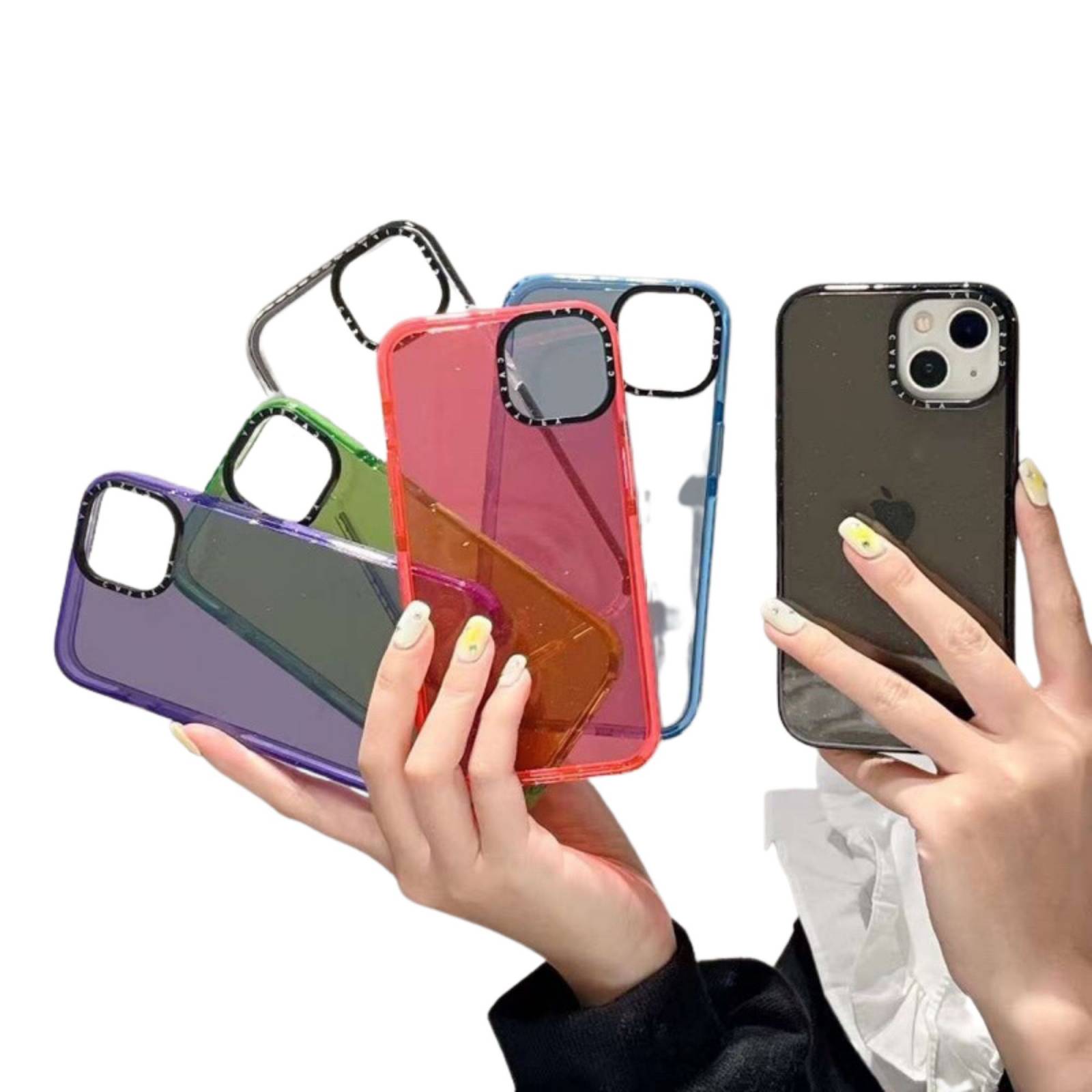 Funda Traslúcida Uso Rudo Rainbow para Moto G42