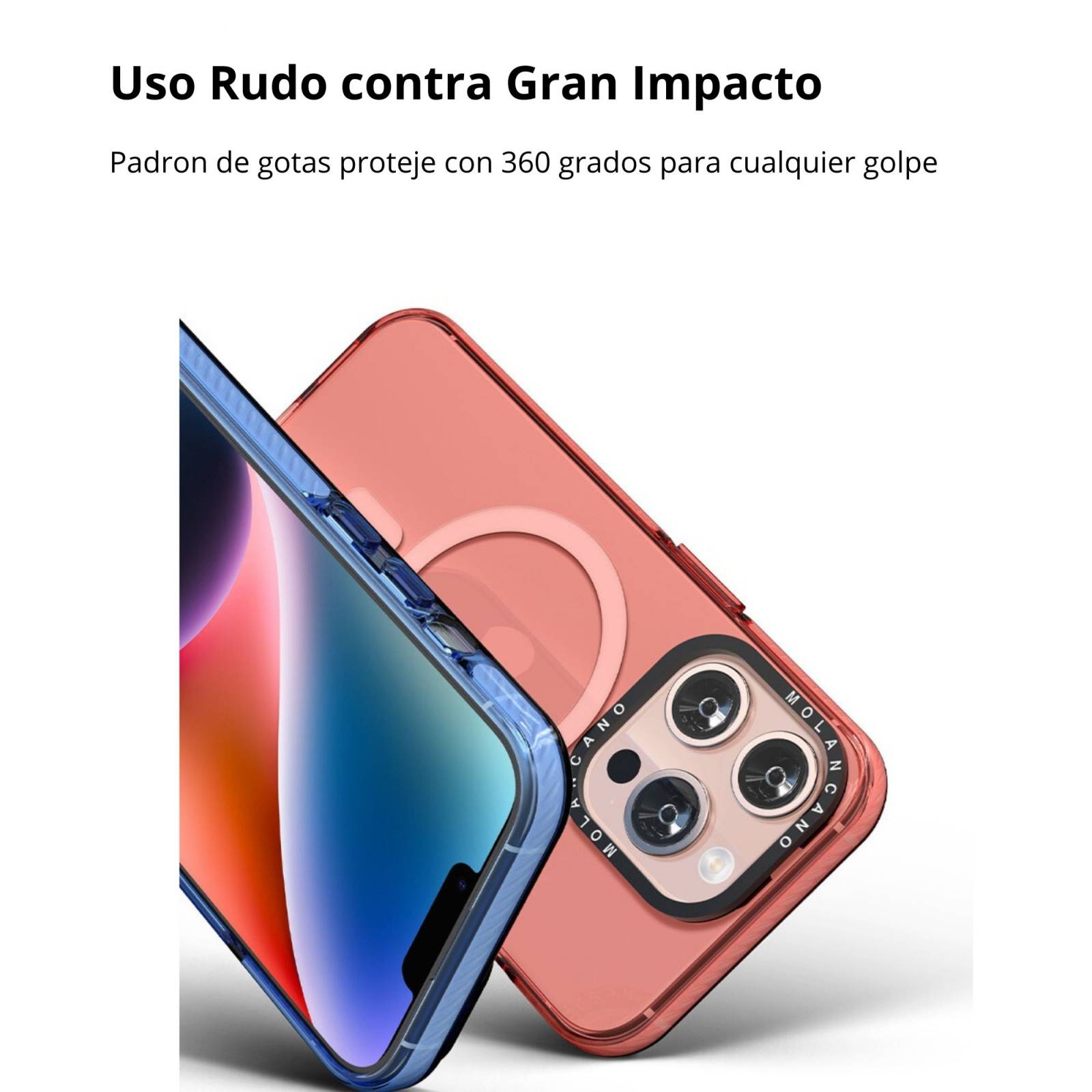 Funda Uso Rudo Silicon Rainbow Magsafe para iPhone 13 / iPhone 14