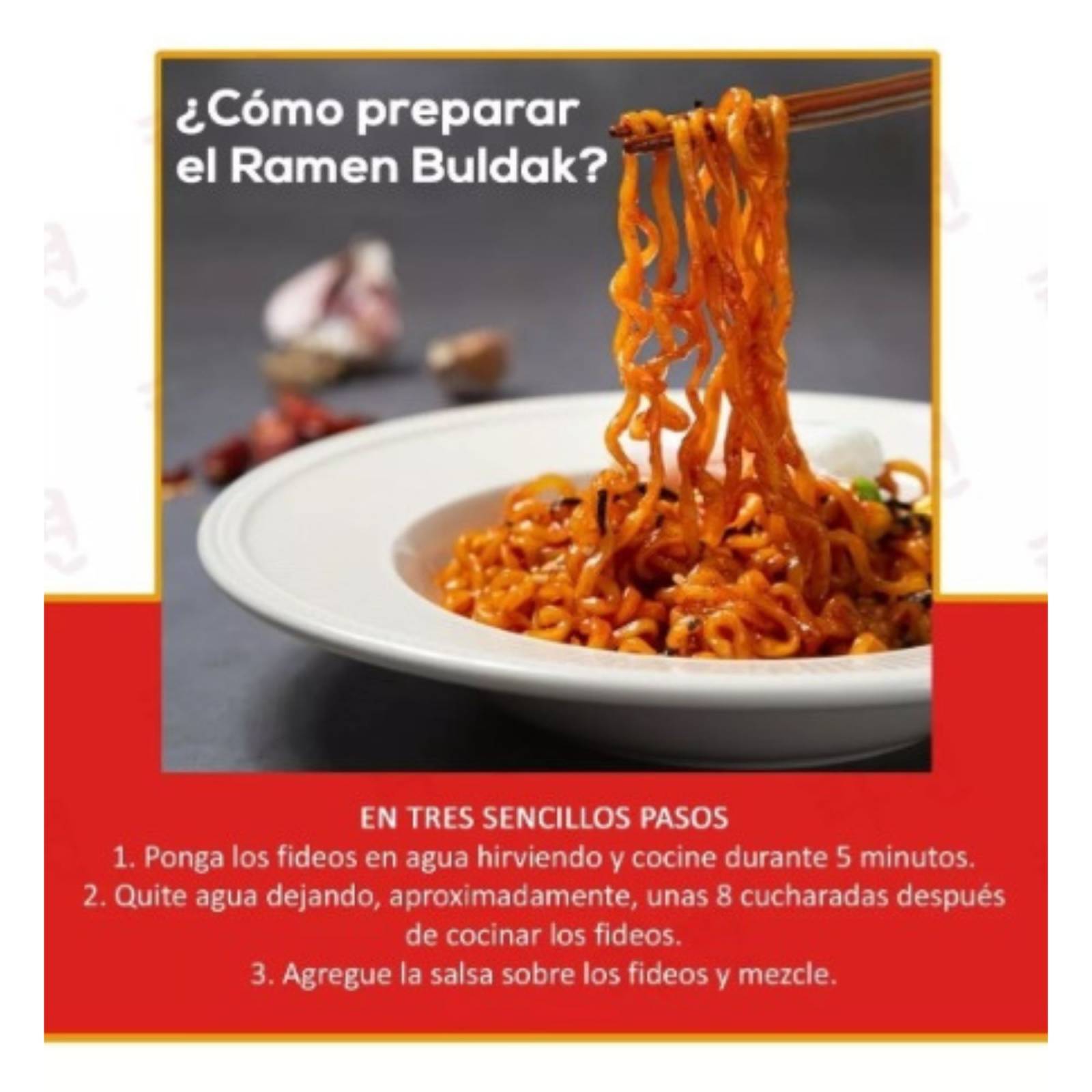 Sopa Instantáneo Ramen Coreana Picante Buldak Original 5 pzs