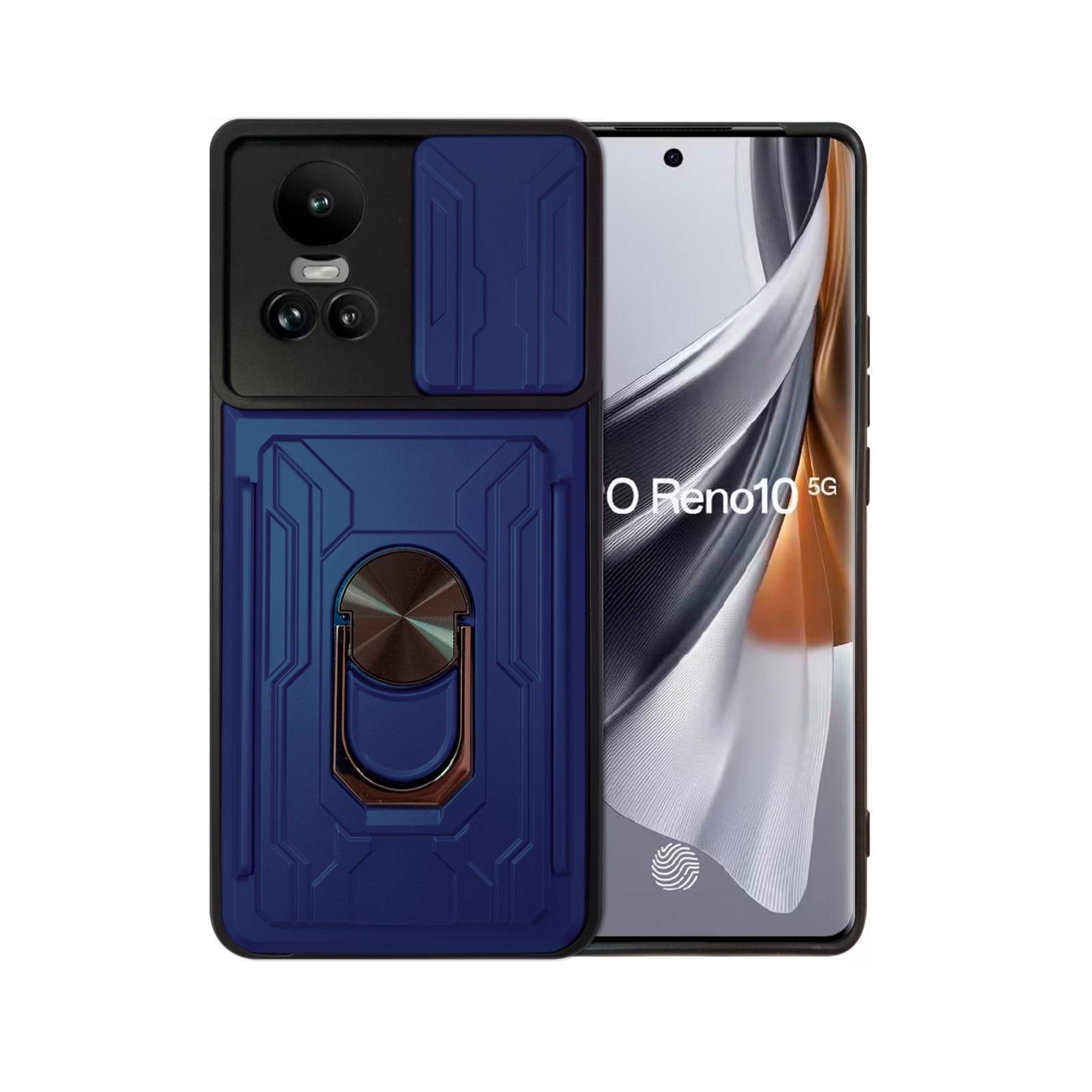 Funda Uso Rudo con Tarjetro y Anillo Card Slot Bumper Para Oppo A78