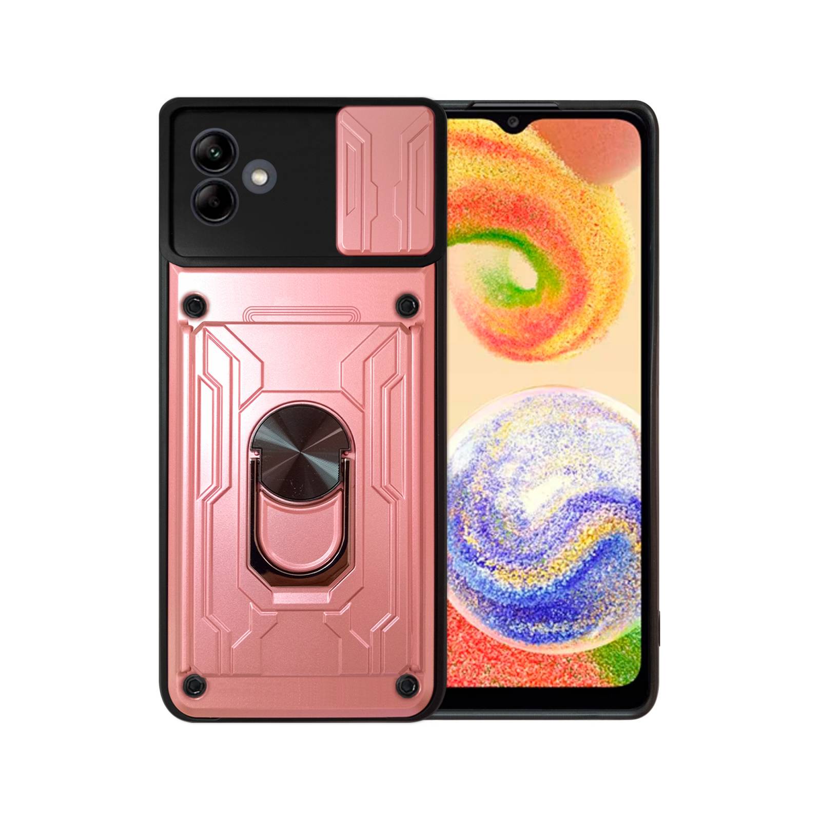 Funda con Anillo y Tarjetero Card Slot Bumper para Samsung A04