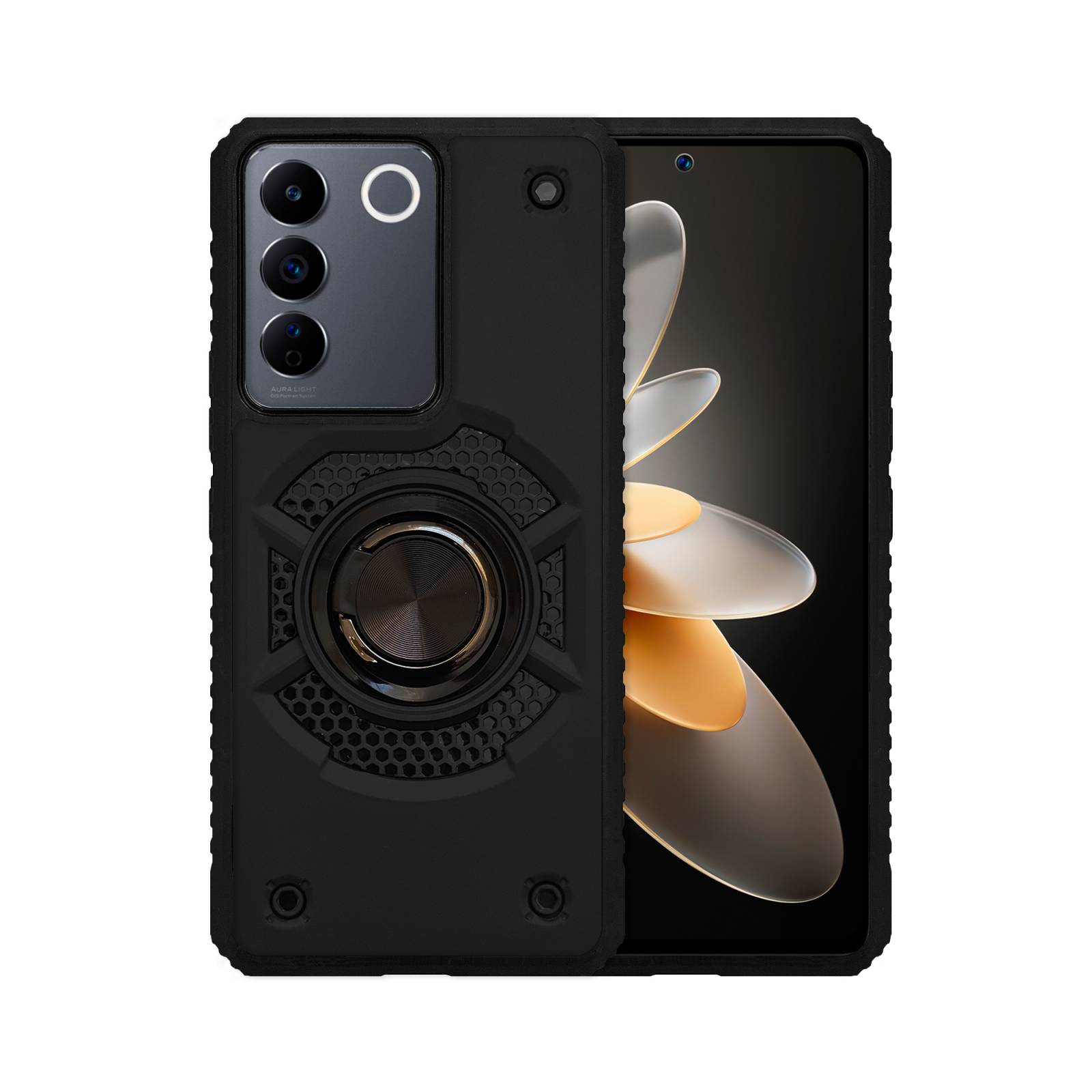 Funda Uso Rudo Con Anillo Capitán Para Vivo V25e