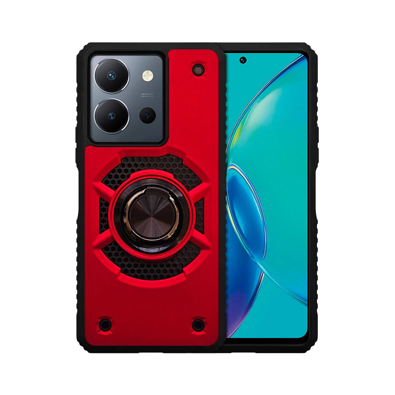 Funda Escudo Uso Rudo Con Anillo Para Vivo Y36