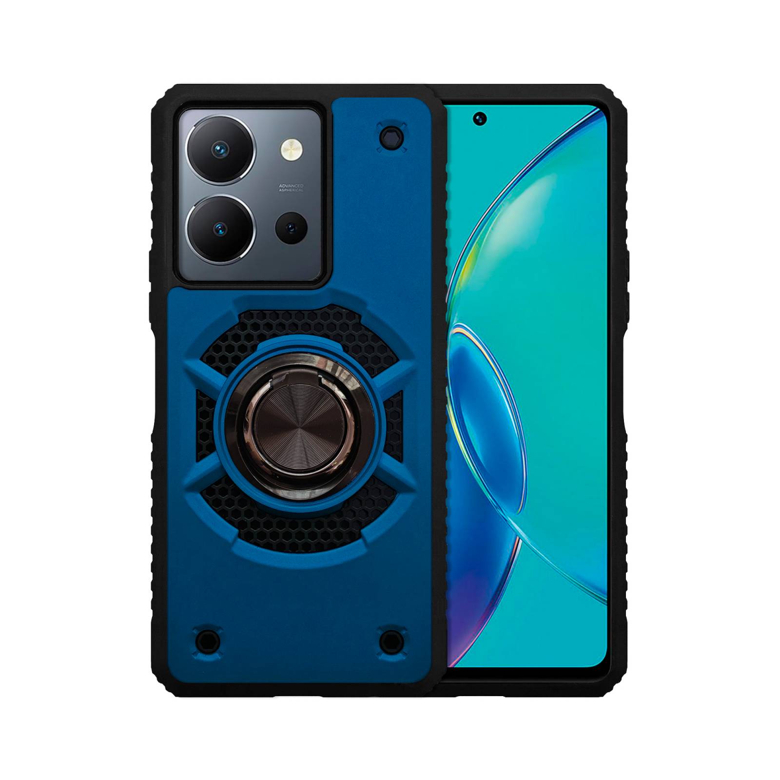 Funda Escudo Uso Rudo Con Anillo Para Vivo Y36