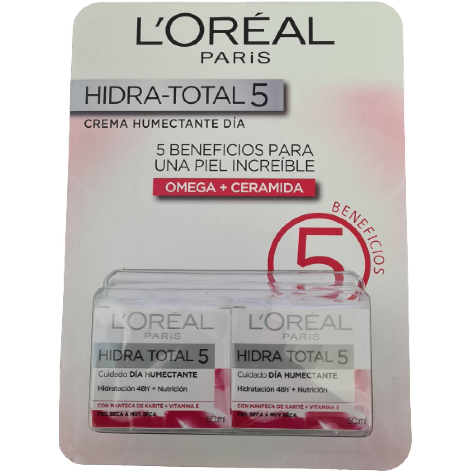 KIT LOREAL HIDRA TOTAL 5 PIEL SECA KARITE\VIT E 50ML 2PZ