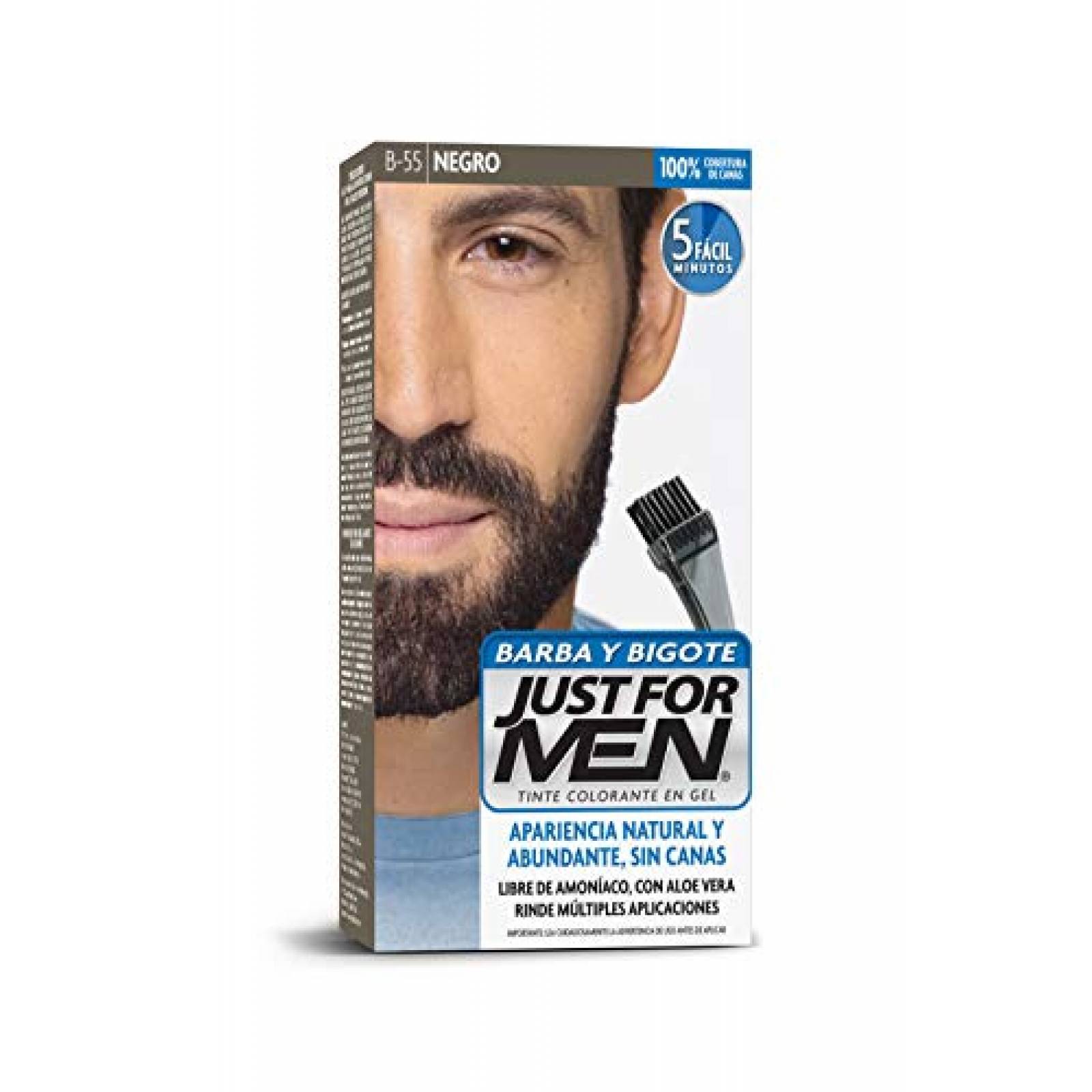 Just For Men Gel para Barba Bigote Color Negro (B 55)