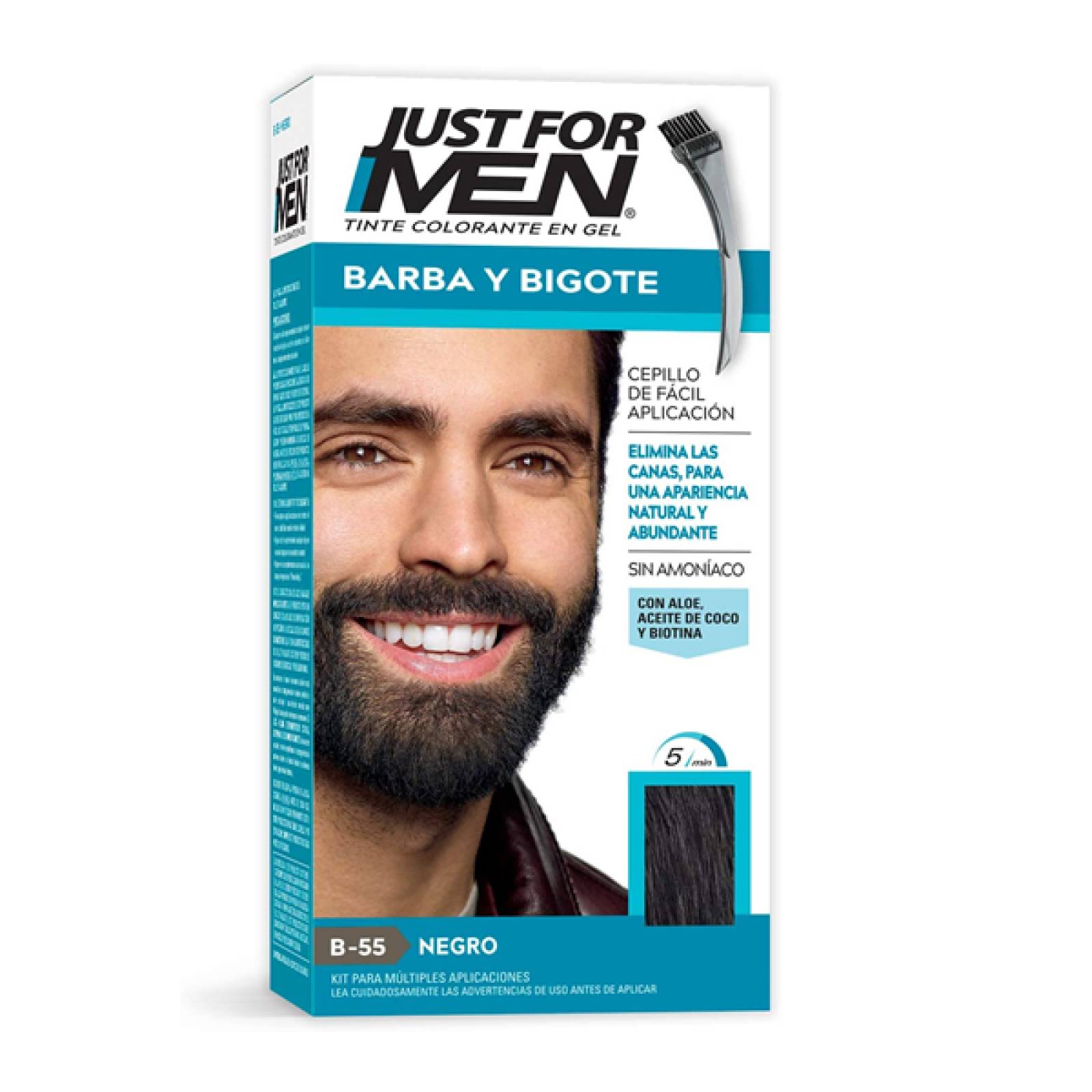 Just For Men Gel para Barba Bigote Color Negro (B 55)