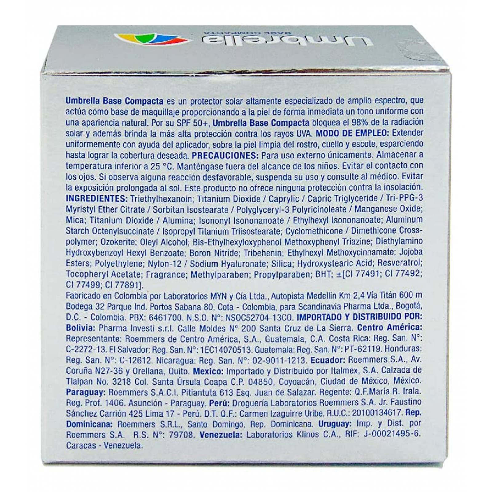 Foto Protector SPF 50+ Umbrella Base Compacta Tono Miel