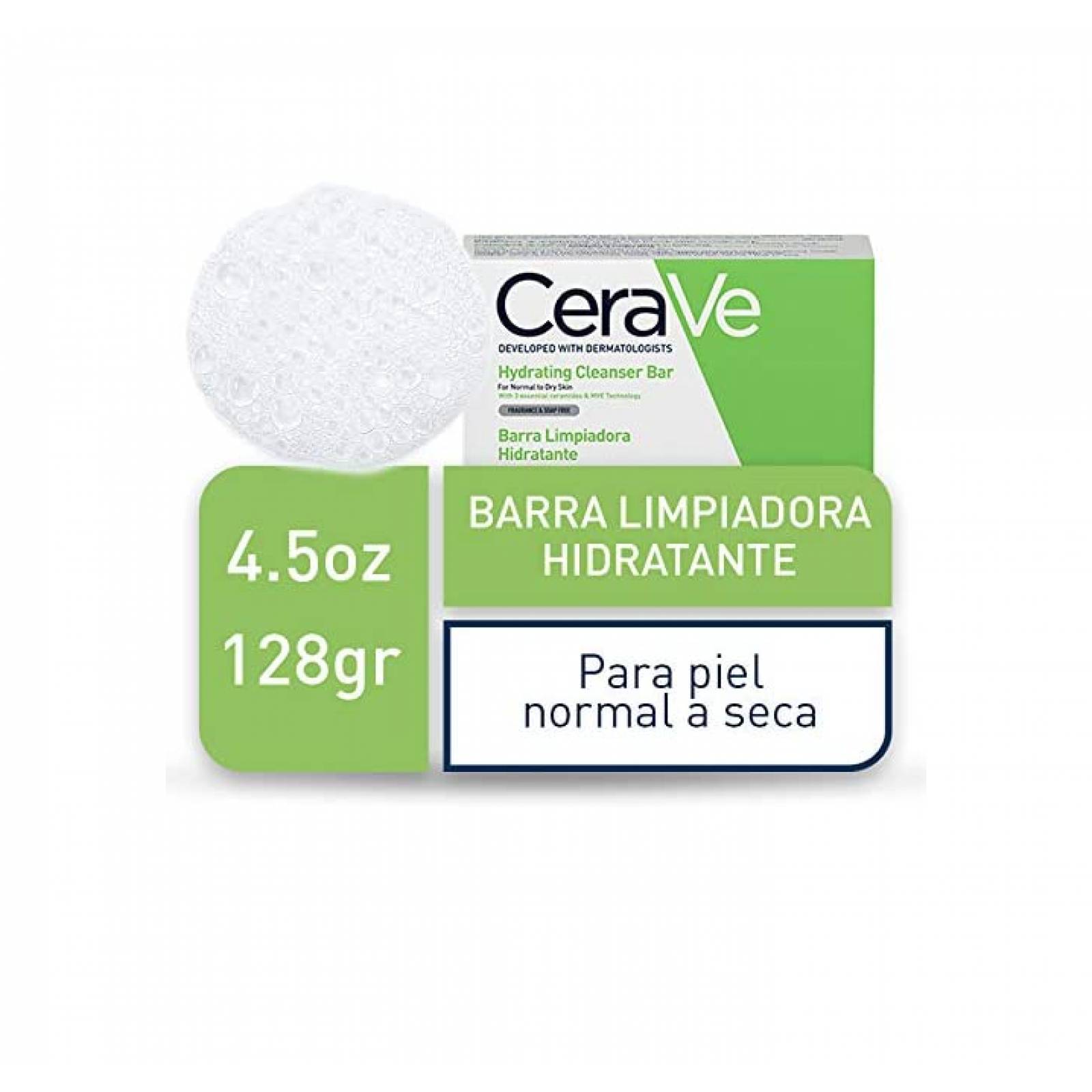 Jabón CeraVe Barra Limpiadora Hidratante   128gr