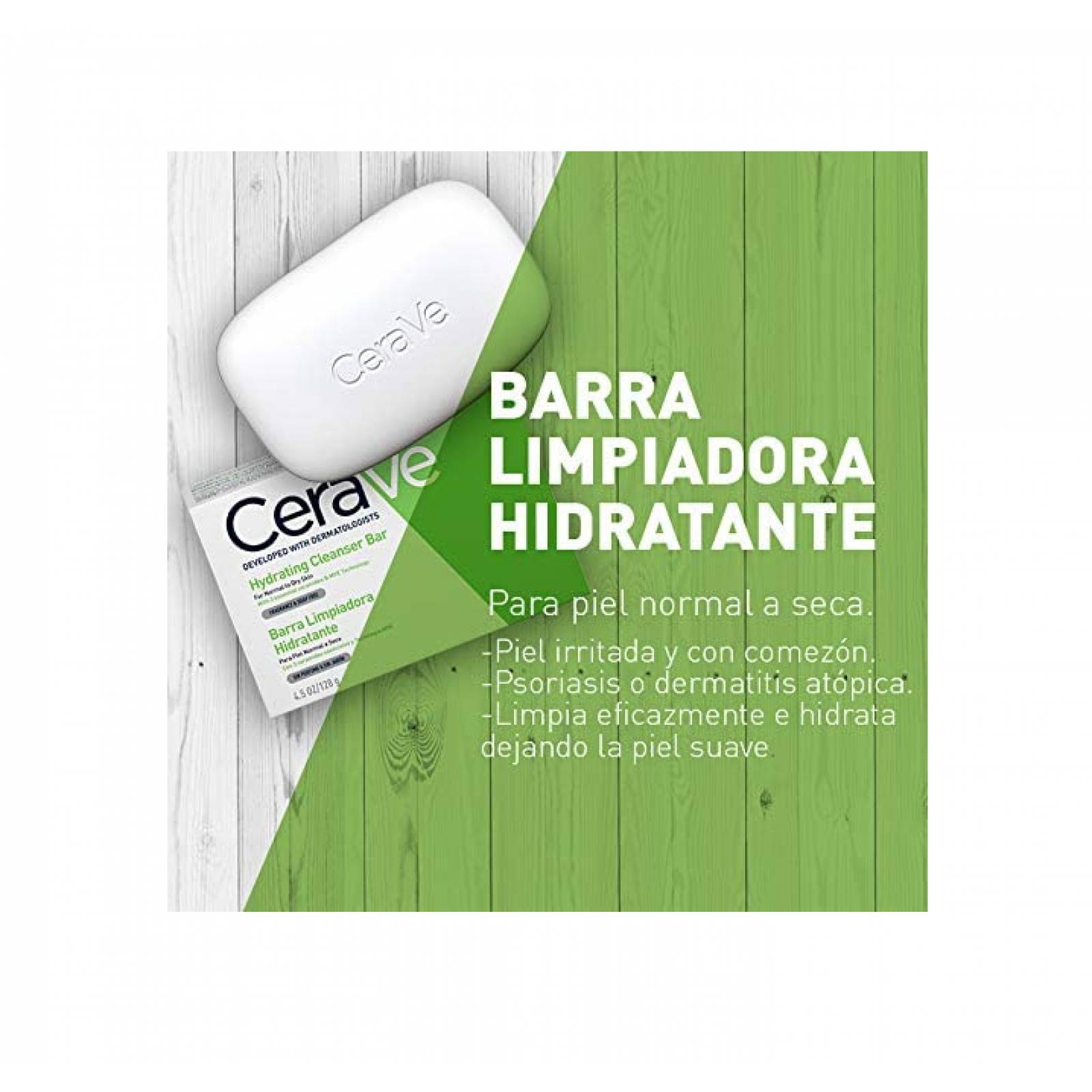 Jabón CeraVe Barra Limpiadora Hidratante   128gr
