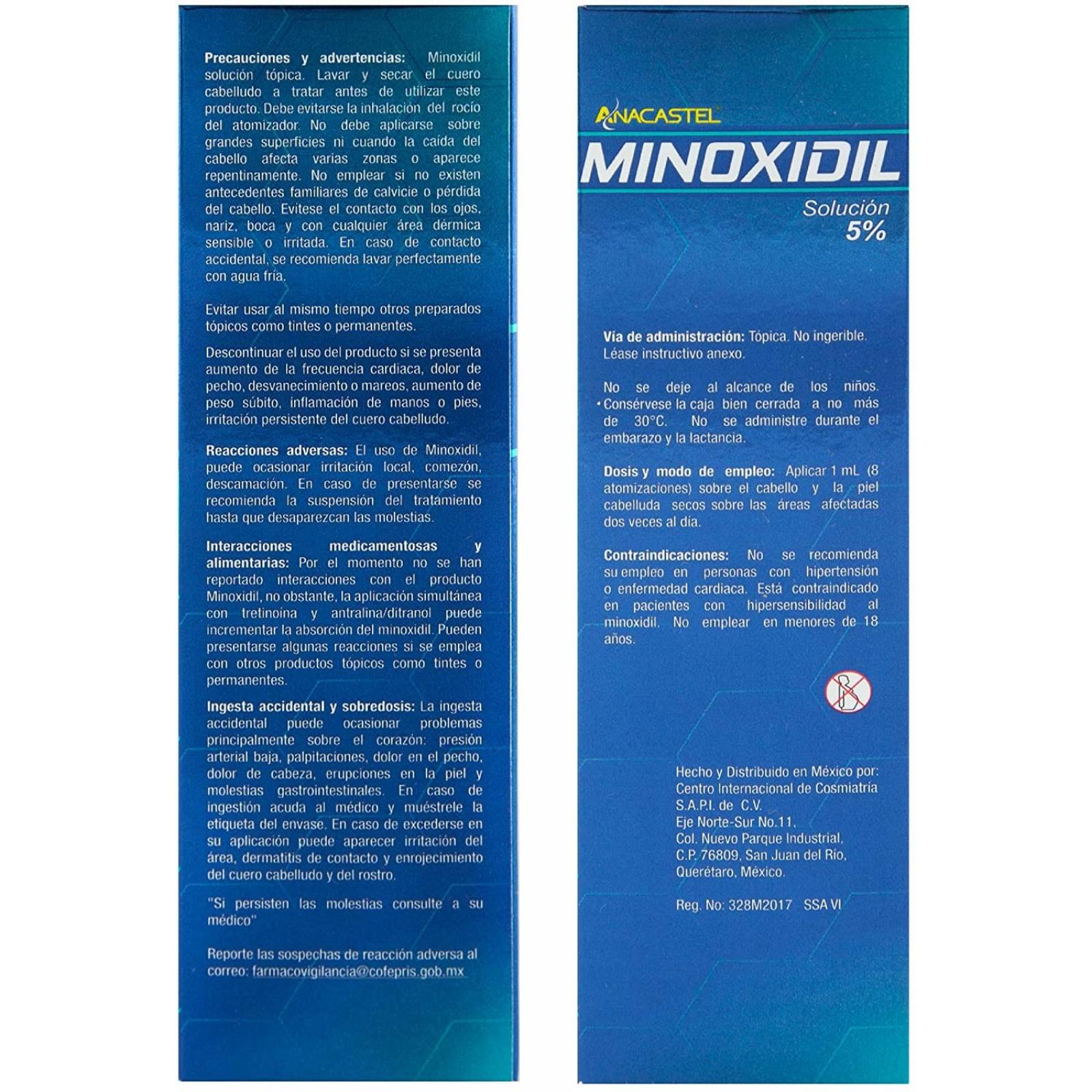 Minoxidil 5% Solución Caída Del Cabello 60 Ml
