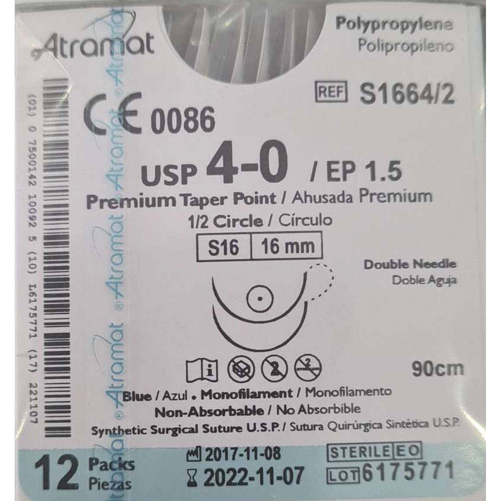 Suturas Quirurgicas Atramat USP4 EP15