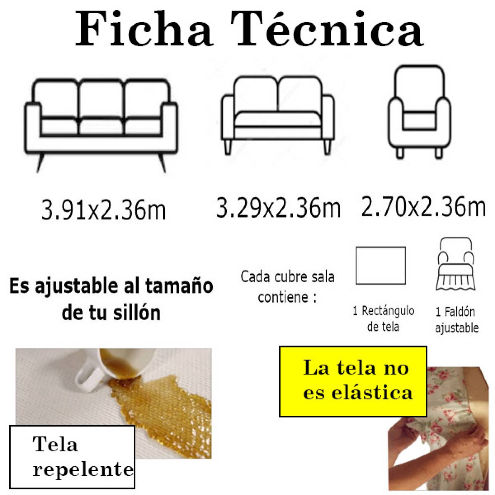 Cubresalas | Fundas Para Sillones | Juego Completo Vino