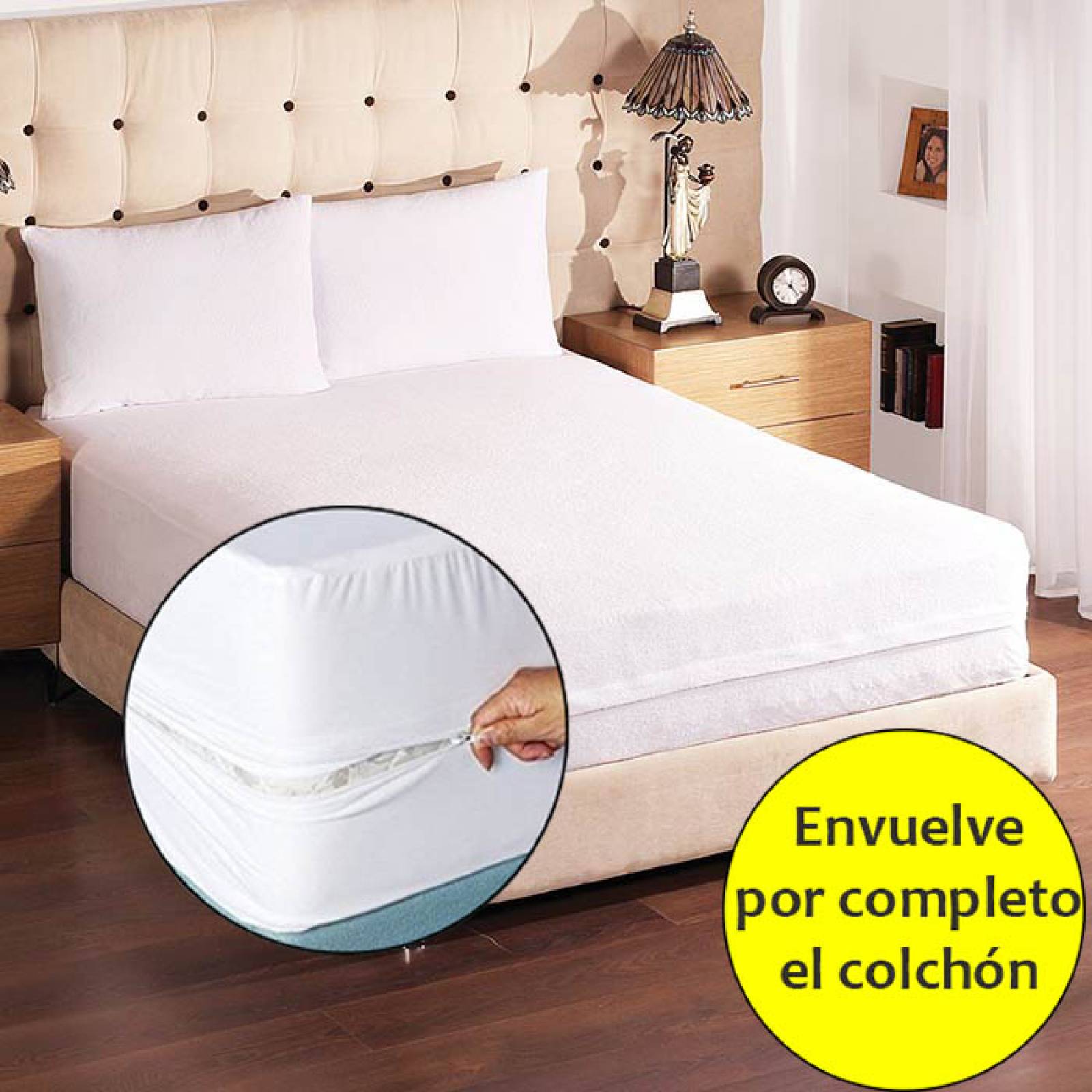 DESC Cubre Colchon Con Cierre Matrimonial |tipo Funda Impermeable