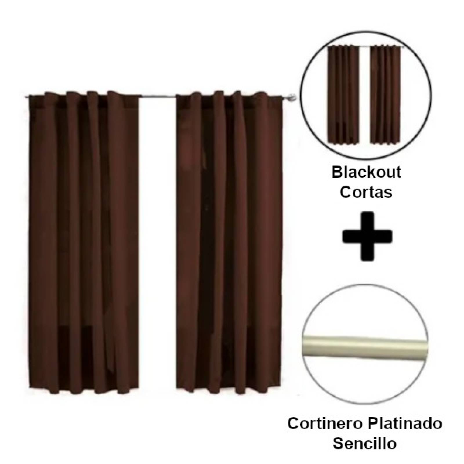 Set De Cortinas Para Recámara | Cortinas Blackout Cafés + Traslúcidas