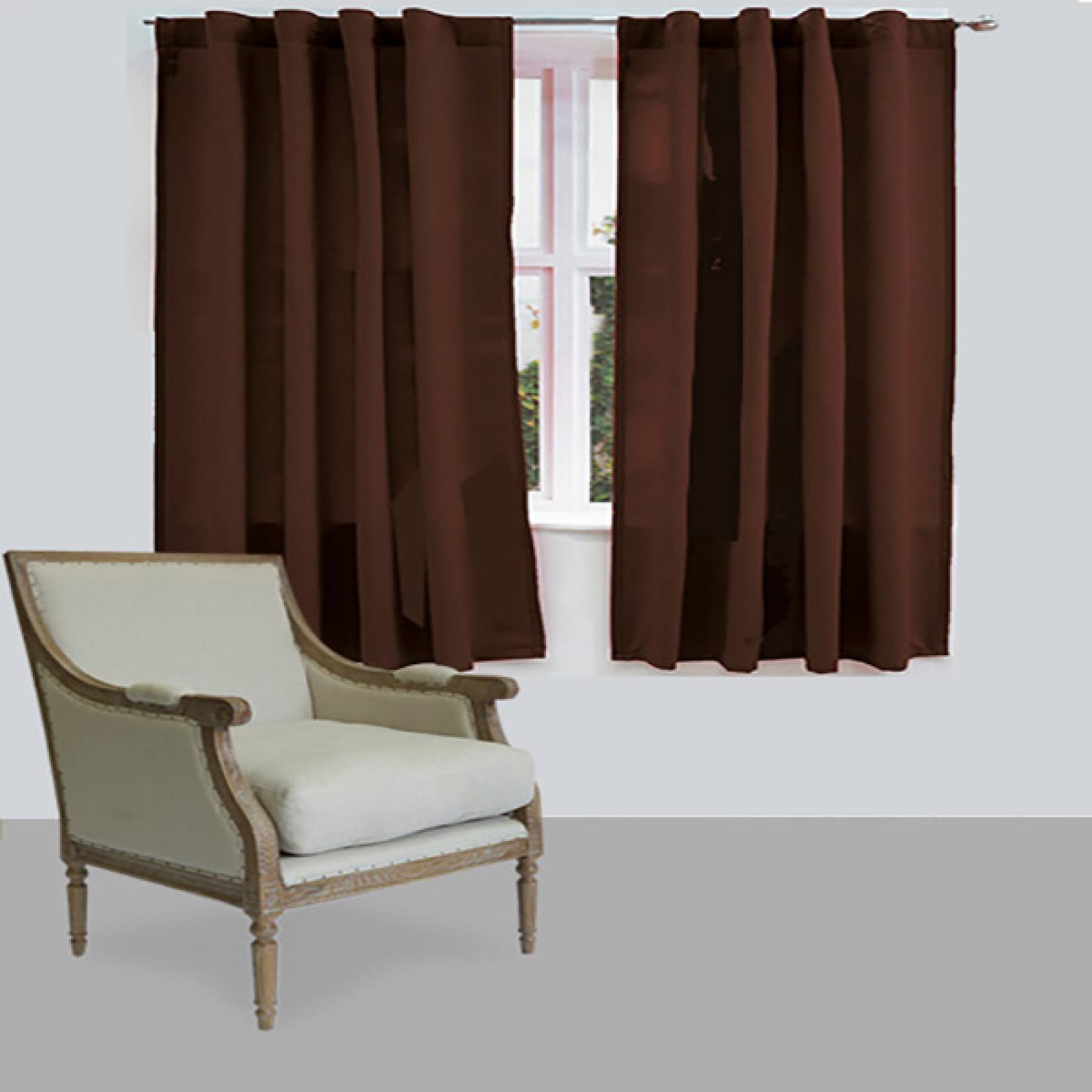 Set De Cortinas Para Recámara | Cortinas Blackout Cafés + Traslúcidas