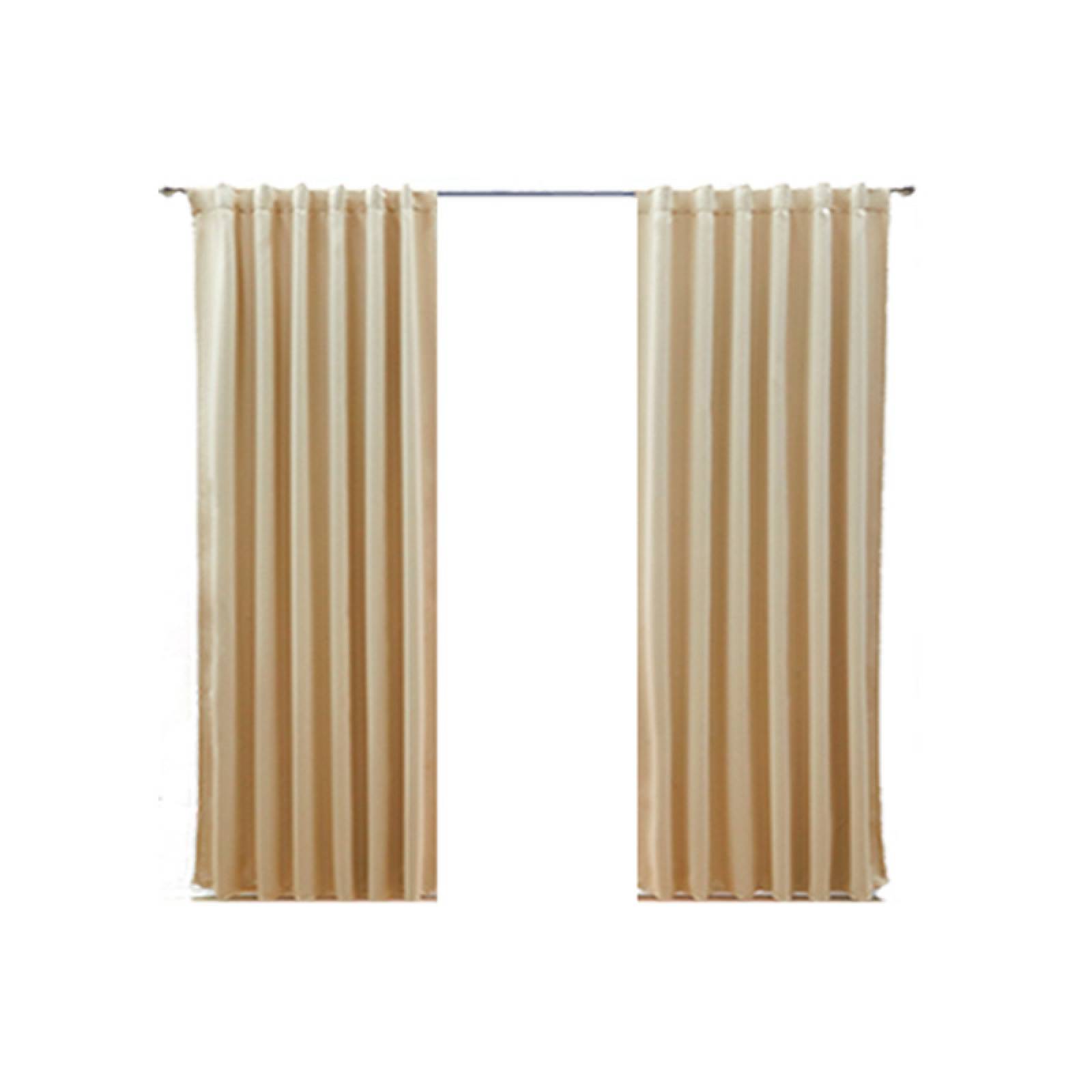 Set De Cortinas Para Recámara | Cortinas Blackout Beige + Traslúcidas
