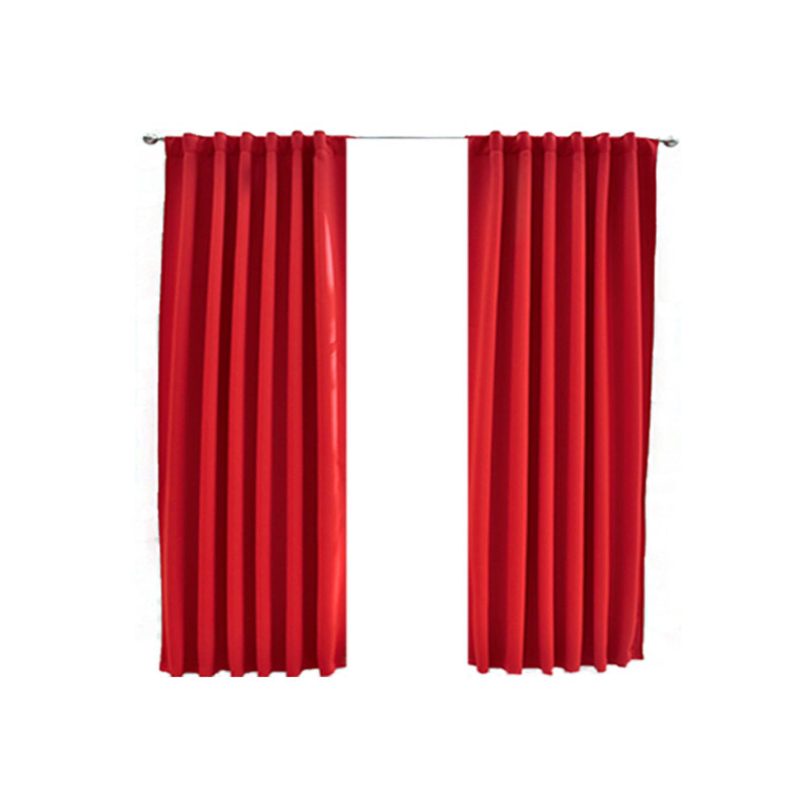 Set De Cortinas Para Recámara | Cortinas Blackout Rojas + Traslúcidas