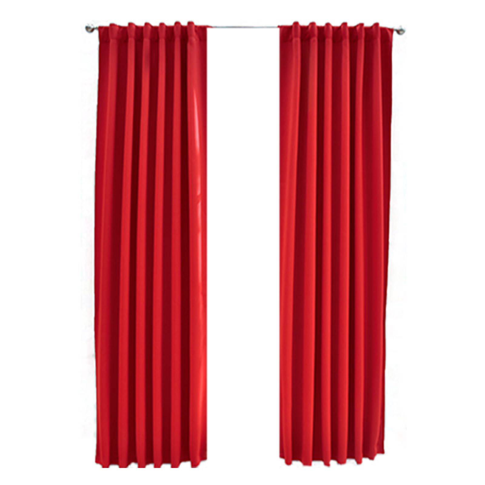 Set De Cortinas Para Sala | Cortinas Blackout Rojas + Traslúcidas
