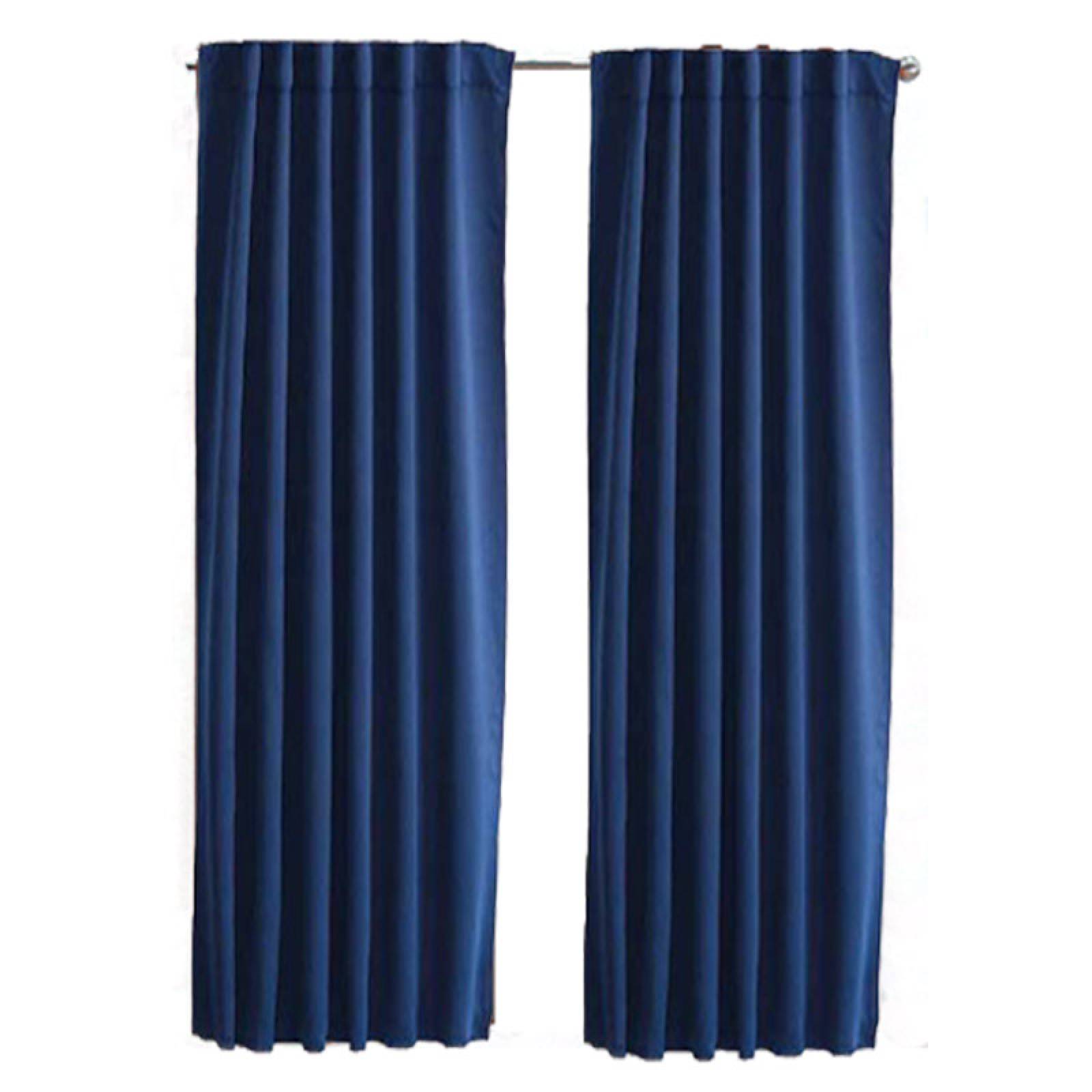 Set De Cortinas Para Sala | Cortinas Blackout Azules + Traslúcidas